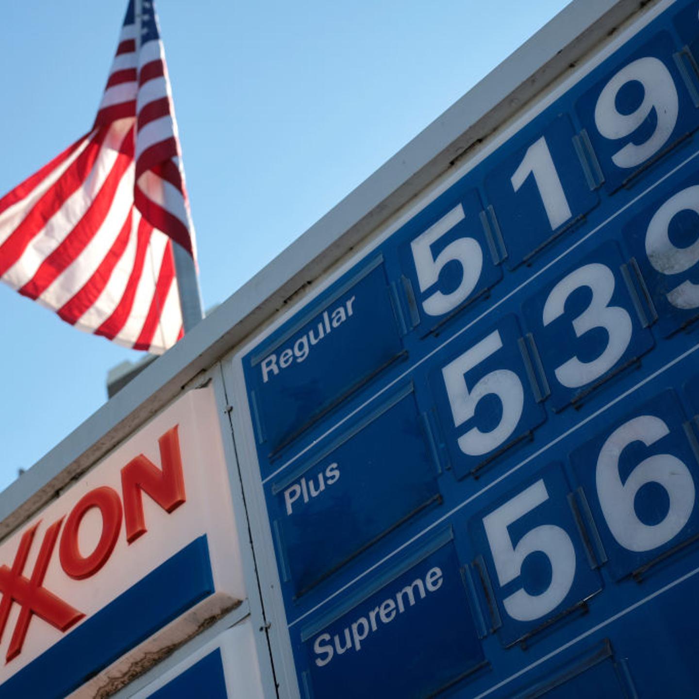 High gas prices at an ExxonMobil gas station