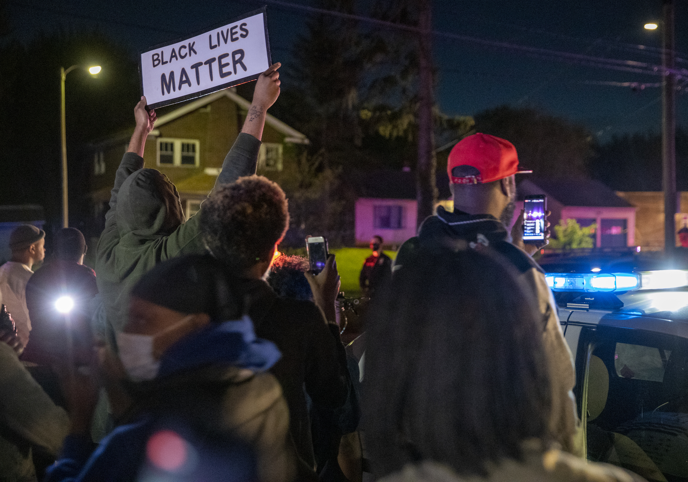 community members protest in Indianapolis, hours after a man was killed during an Indianapolis police involved shooting