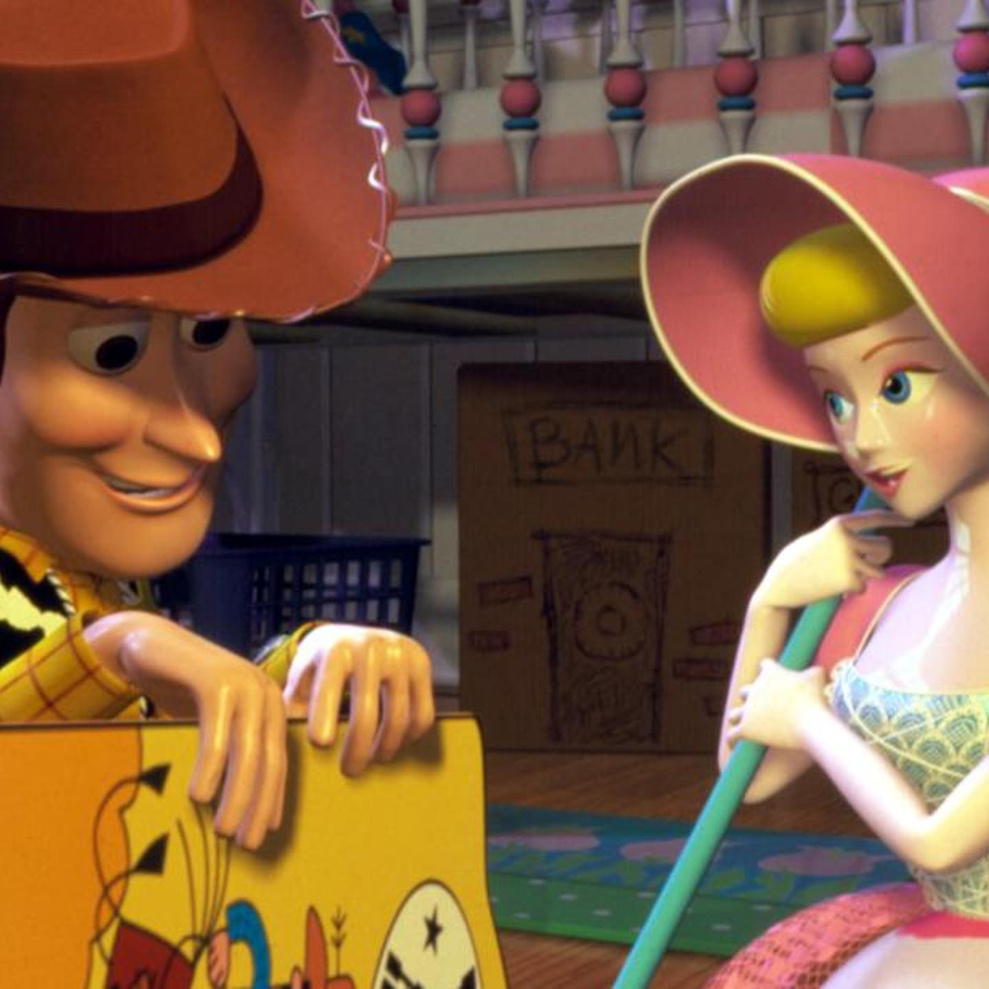 Woody and Little Bo Peep in "Toy Story".