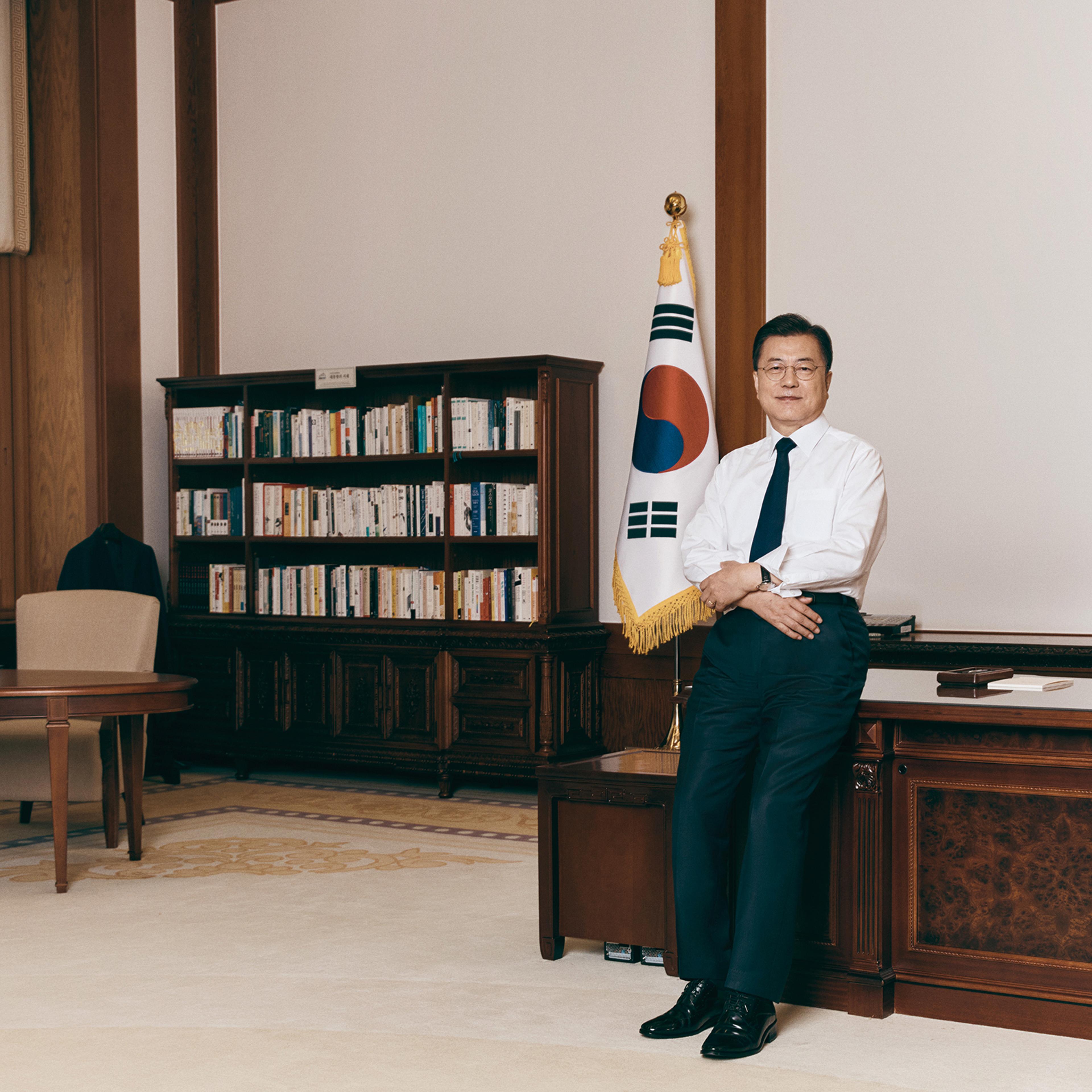 South Korean President Moon in his official residence on June 9, 2021.