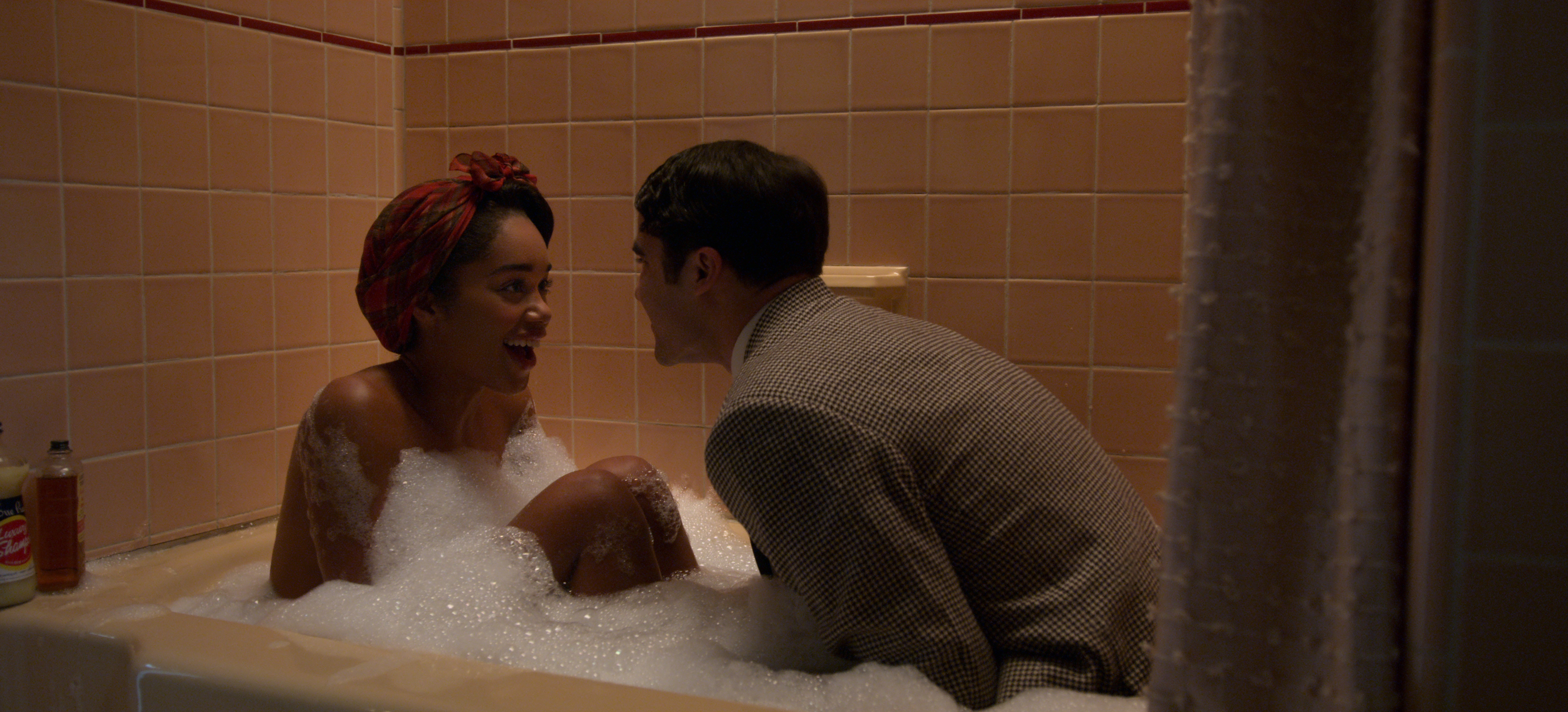 Laura Harrier and Darren Criss in 'Hollywood'