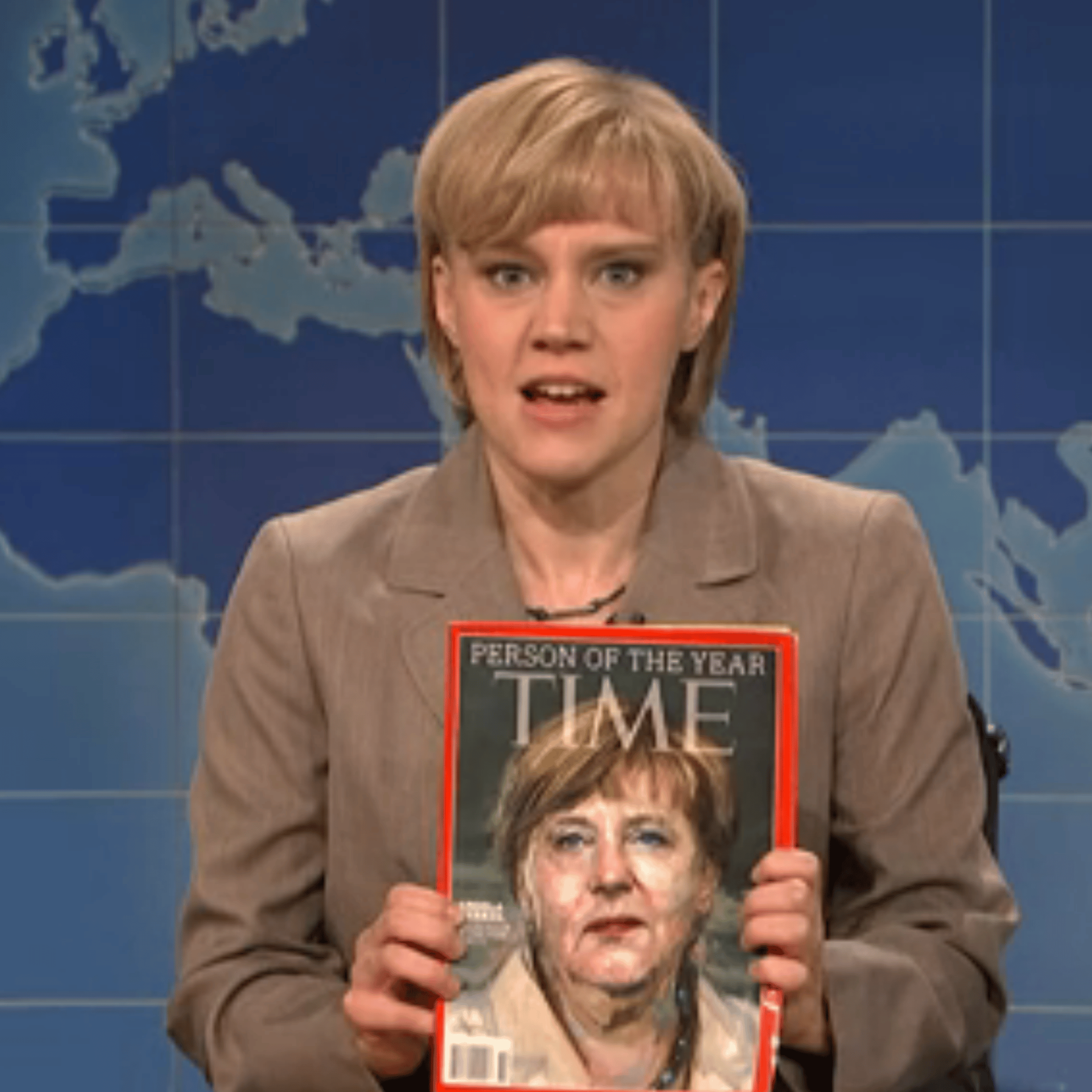 Saturday Night Live spoofed this week’s naming of Angela Merkel as TIME’s 2015 Person of the Year.