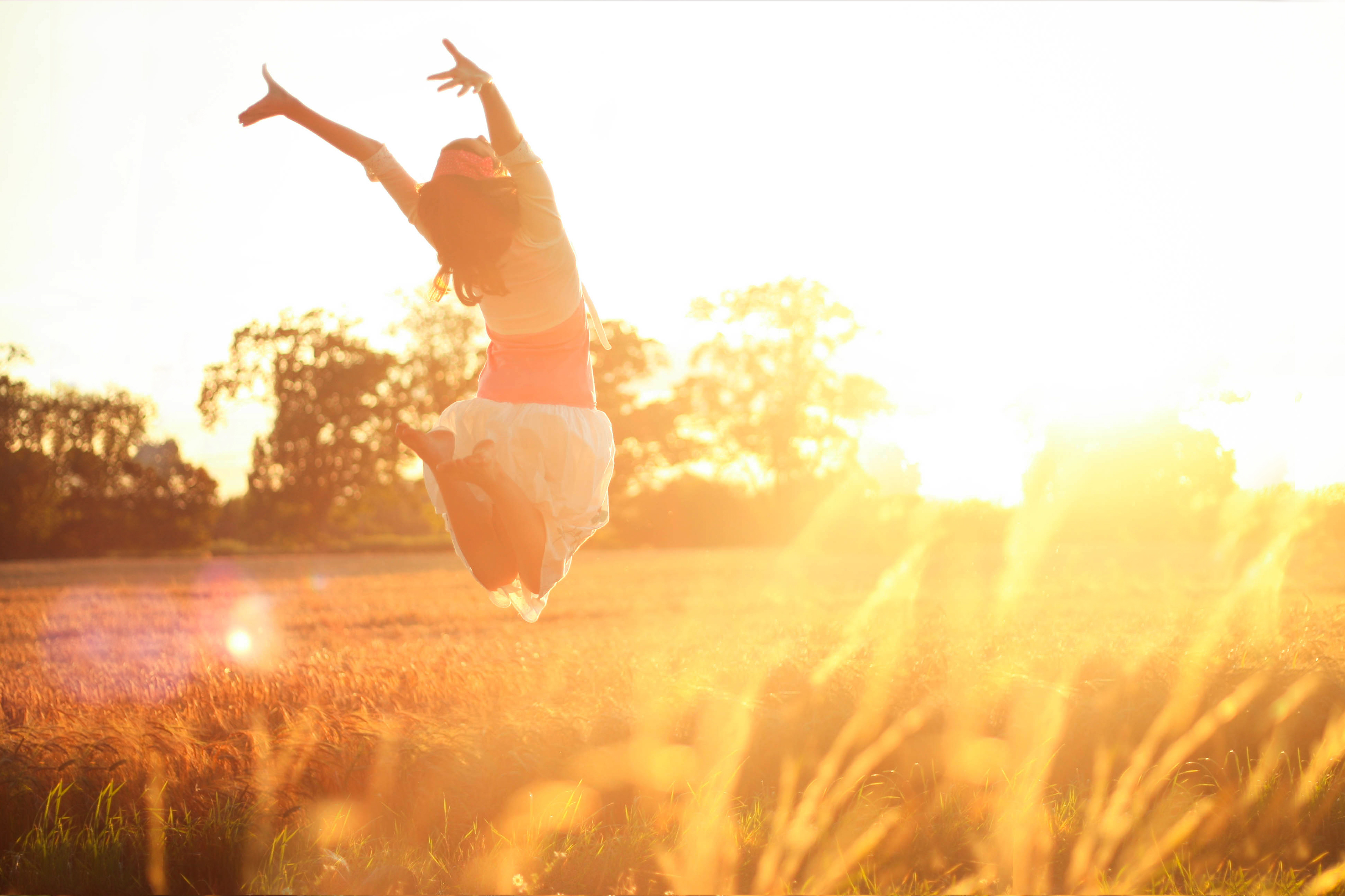 happy woman sunshine
