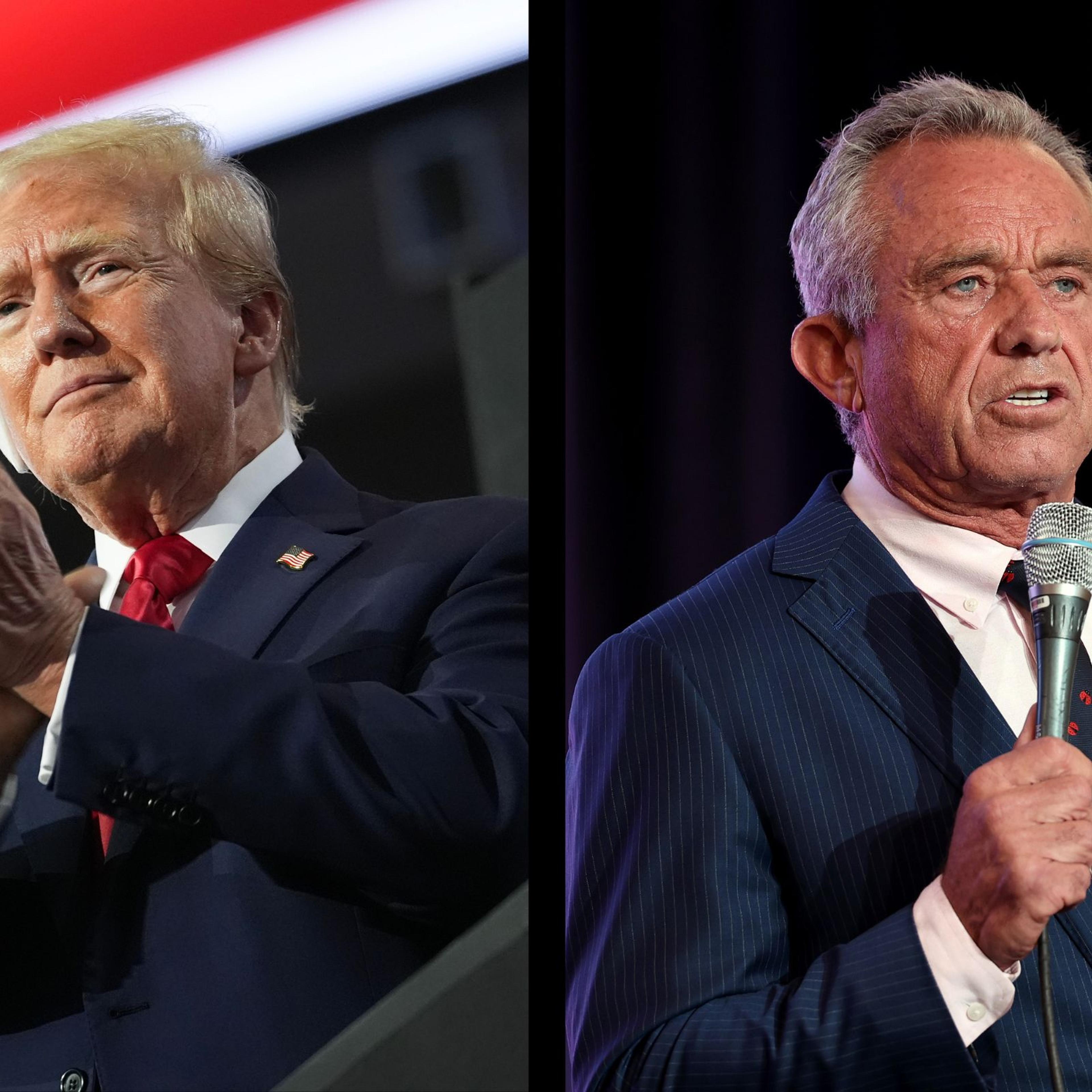 Republican presidential candidate former President Donald Trump; Independent presidential candidate Robert F. Kennedy Jr.