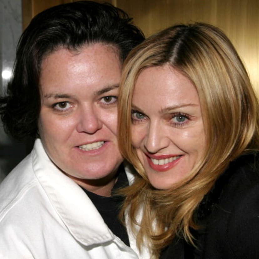 Rosie O'Donnell and Madonna during Madonna and Rosie O'Donnell Backstage at 'Taboo' at The Plymouth Theater in New York, New York, United States.