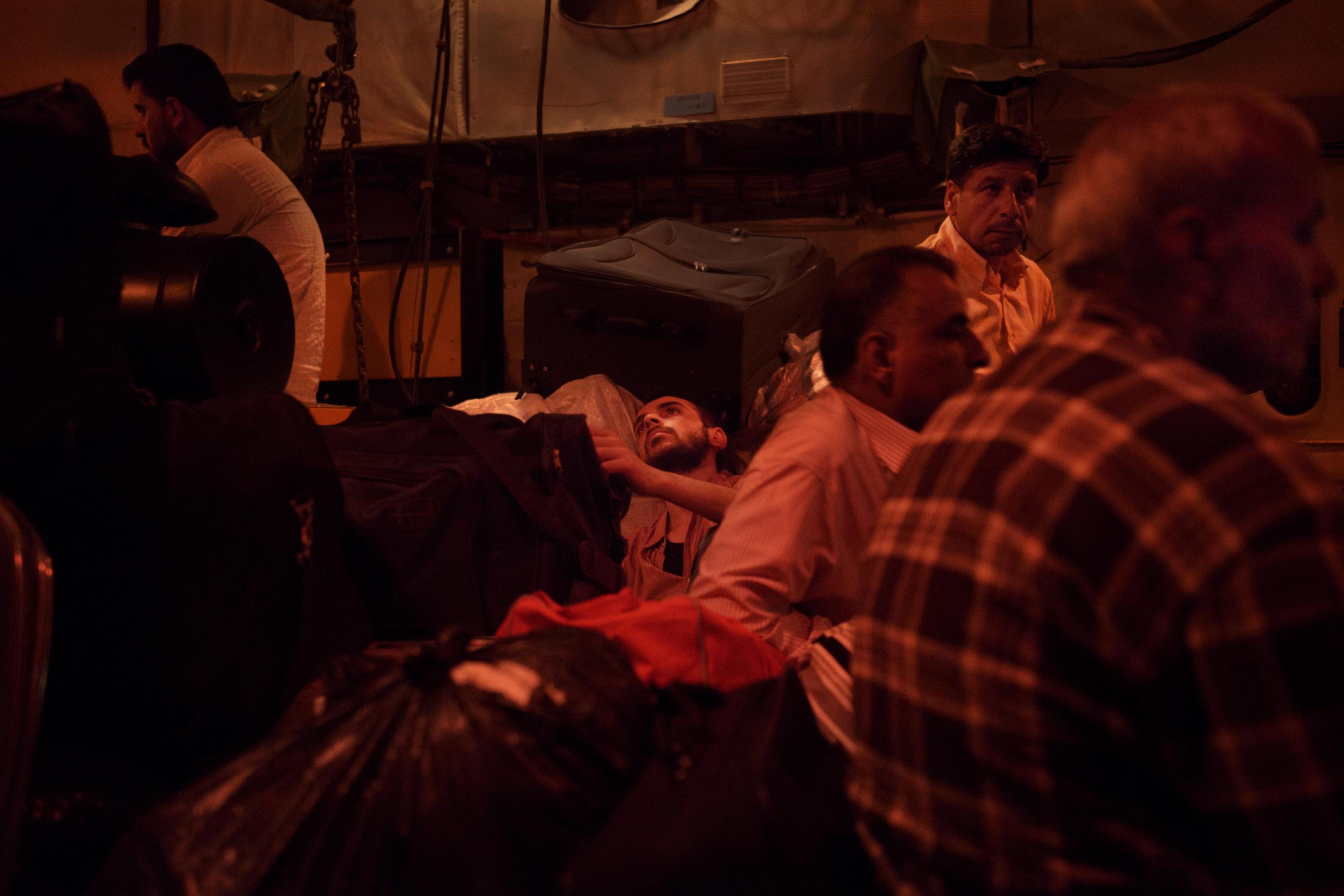 A daily military flight from Damascus transports munitions, food and medical supplies to the besieged city of Deir-ez Zor and flies out with a privileged few civilians as well as the soldiers and civilians too badly injured to be treated in the city’s hospitals. In order to hold the city, it is essential to control the airbase, May 11, 2015.