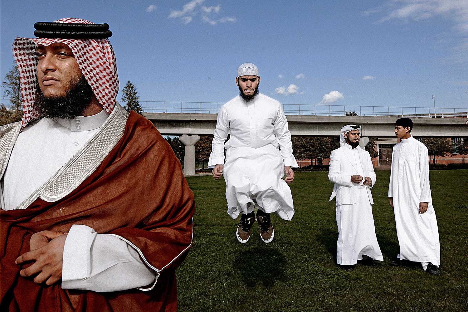 From left, Minhaj, Ashiq, Shofique and Abid prepare to leave London for a gathering on Islam and Young Muslims in Birmingham, England, October 17, 2010.