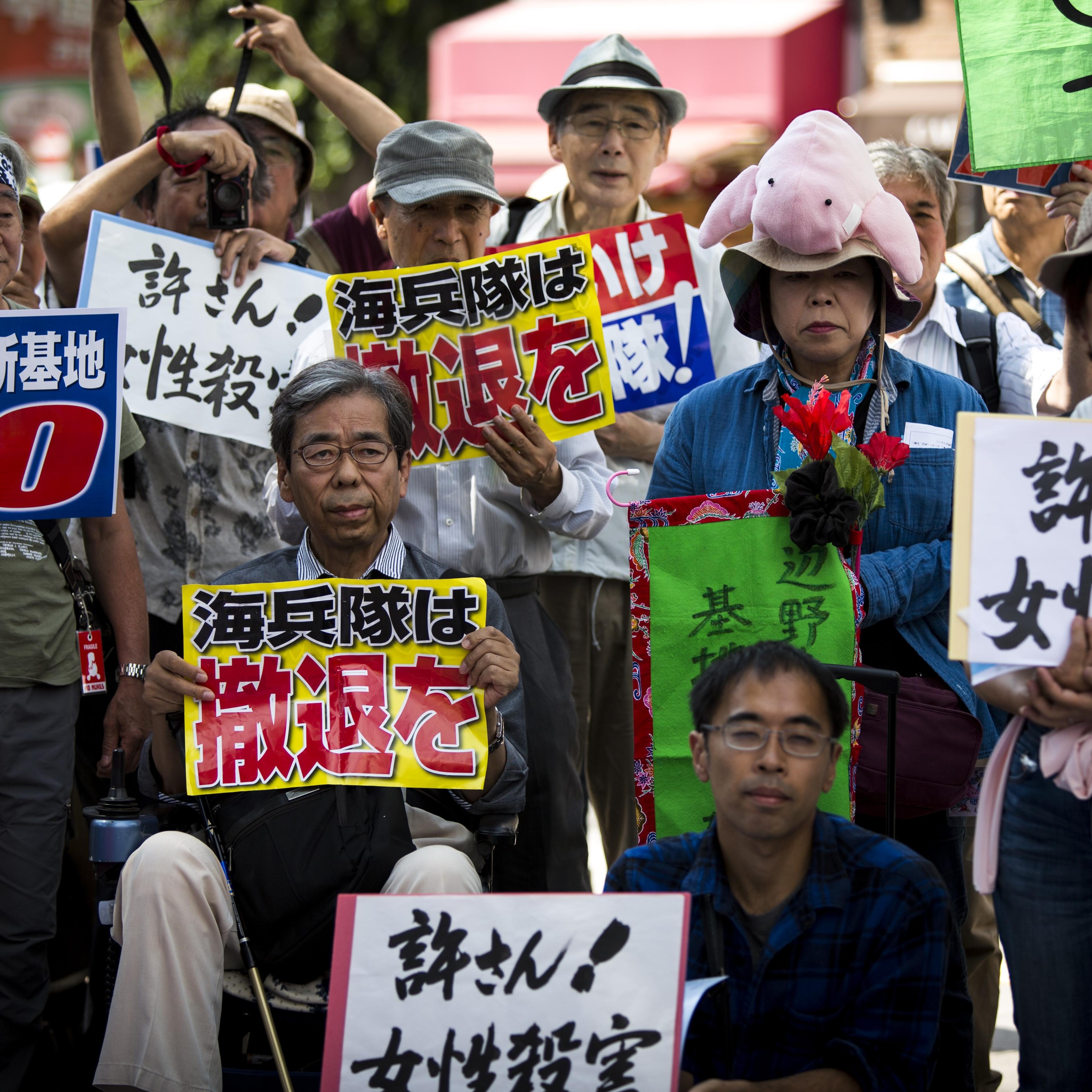 Protesters gather for anti-US military rally in Okinawa