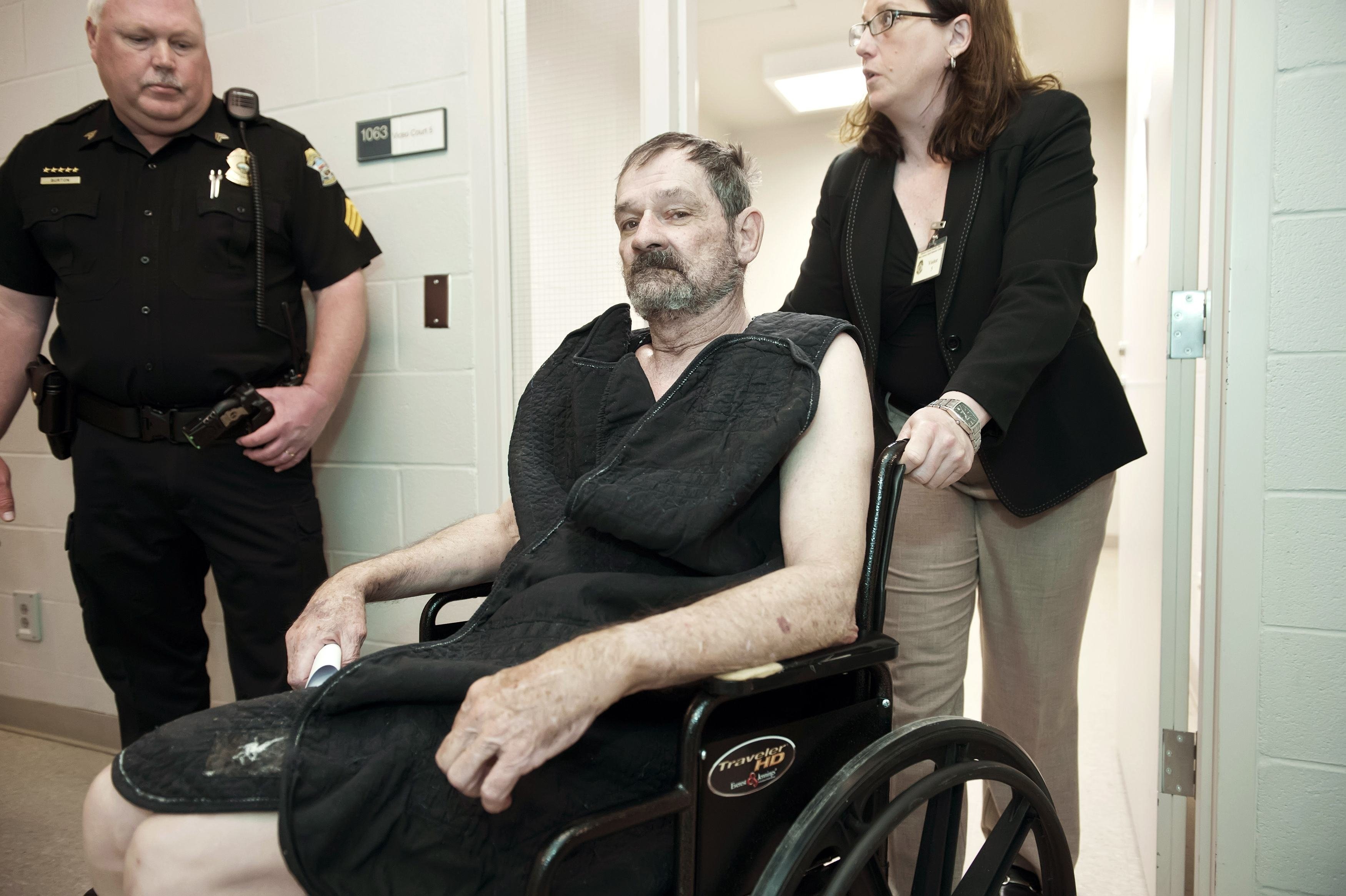 Frazier Glenn Cross appears at his arraignment on capital murder and first-degree murder charges in New Century, Kansas