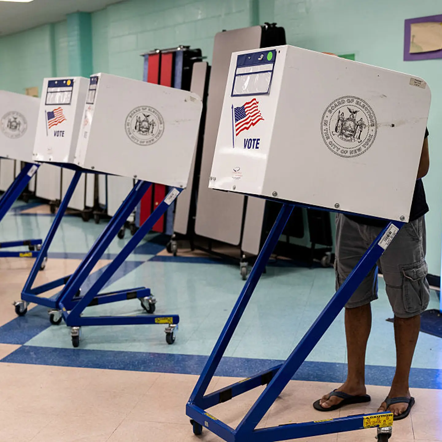 Residents Cast Ballots In New York City Mayoral Democratic Primary Election