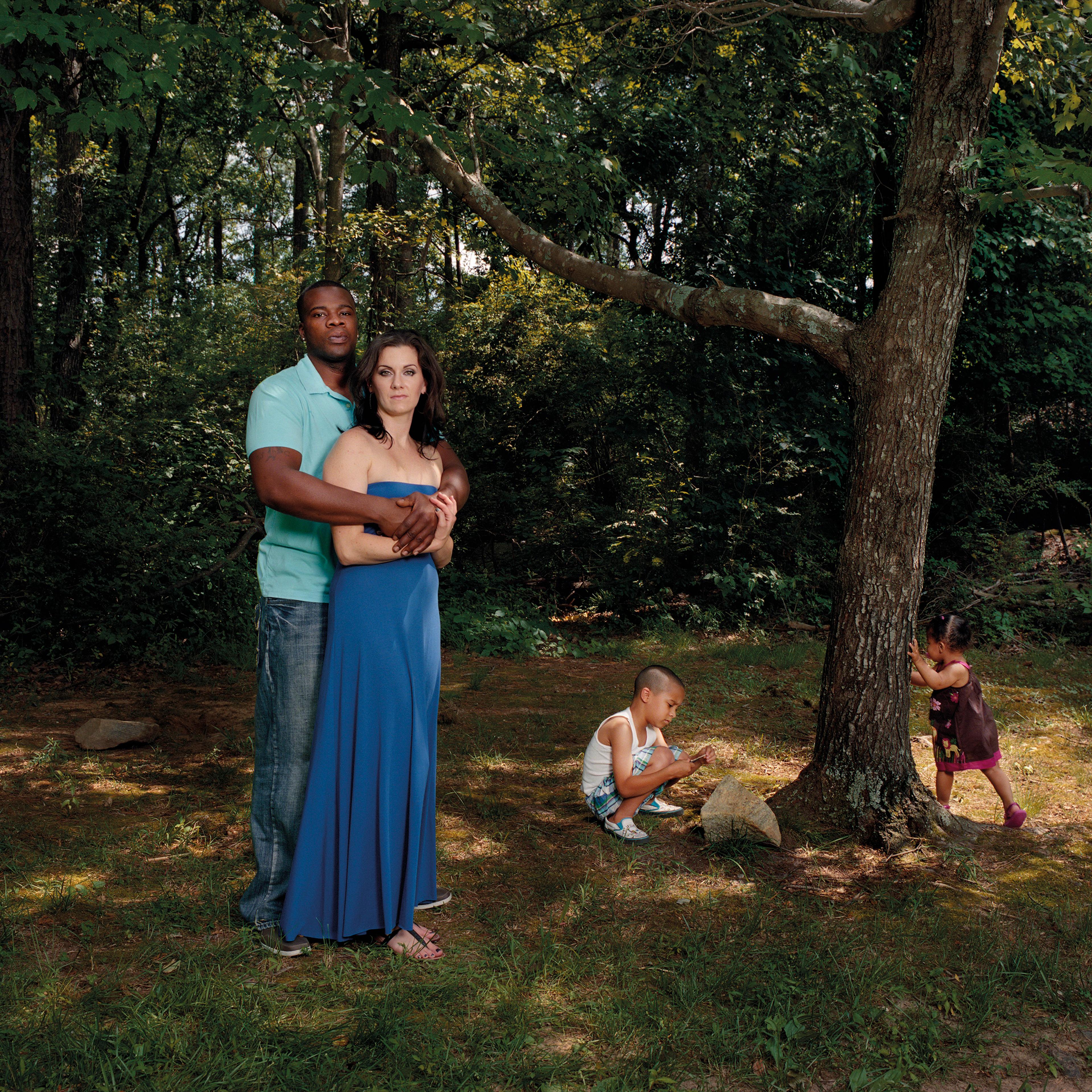Anna with her husband and children, 2011