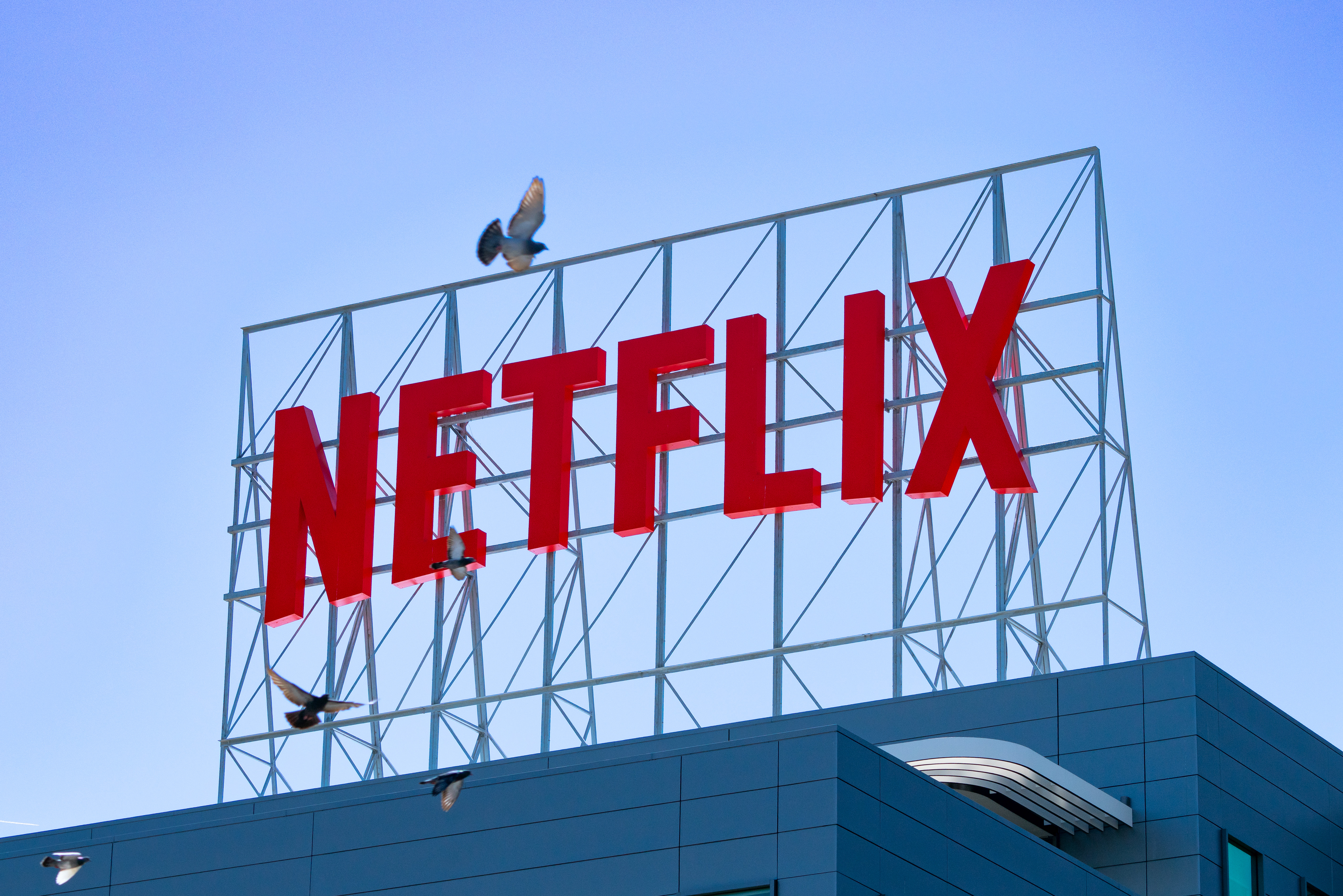 A sign with the Netflix logo