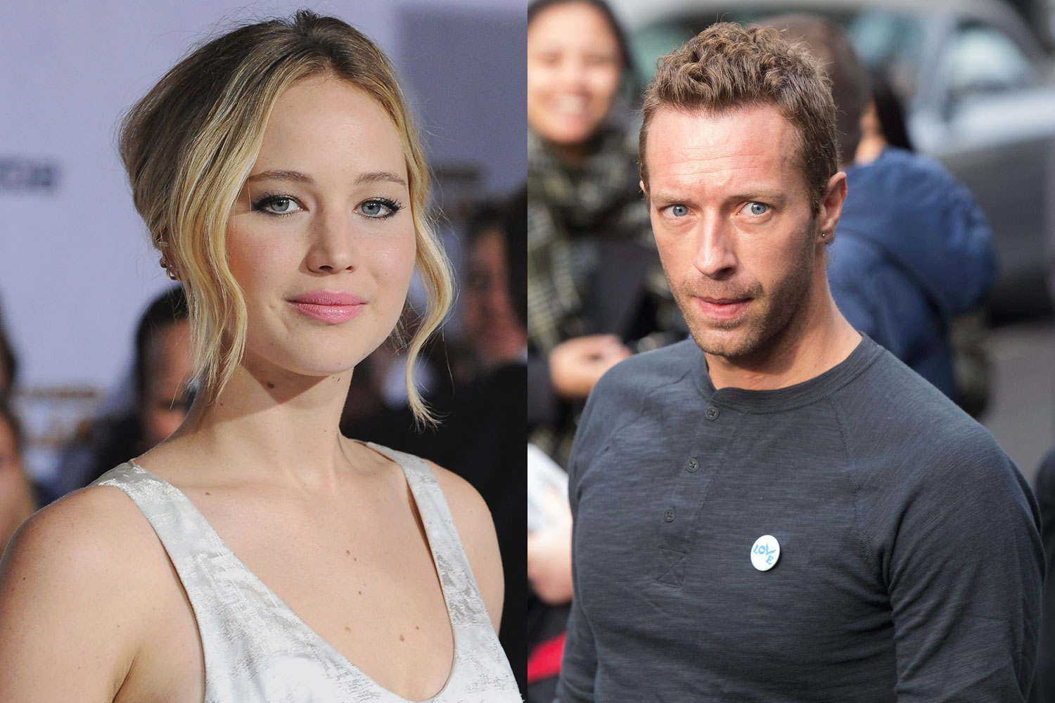 From left: Jennifer Lawrence, Chris Martin