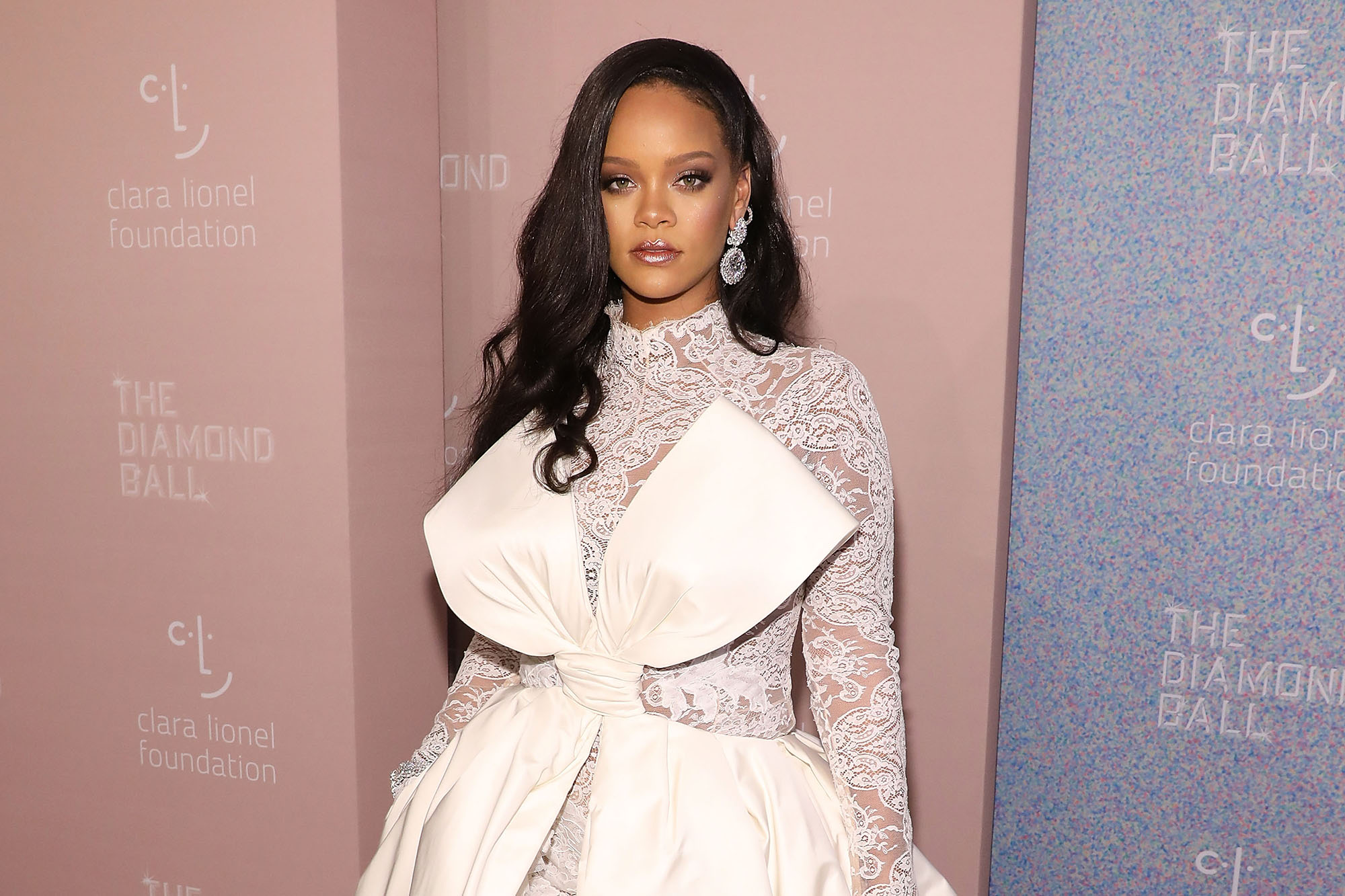 rihanna beige dress Rihanna wears ruffled dress and sneakers for burger run