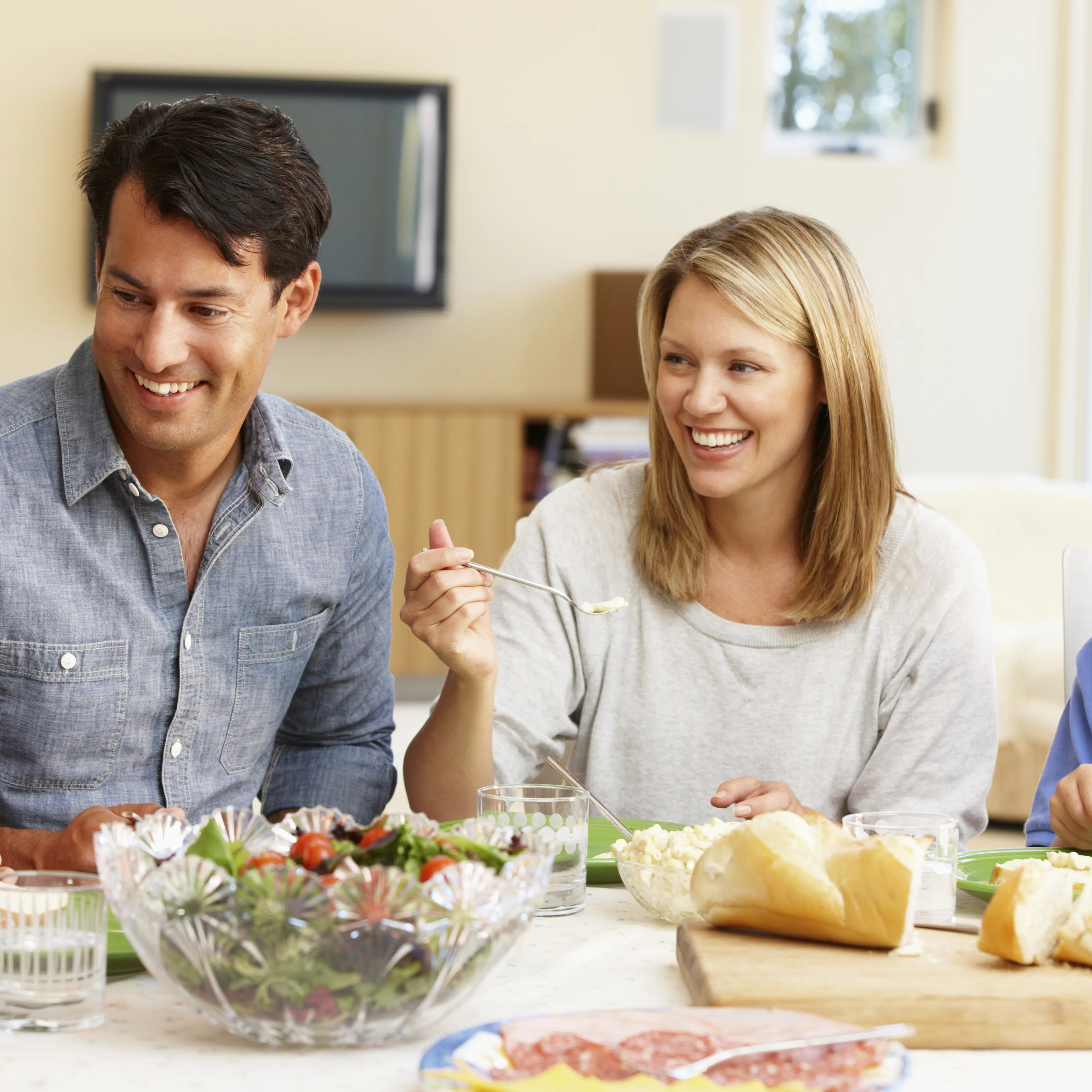 Family sharing meal