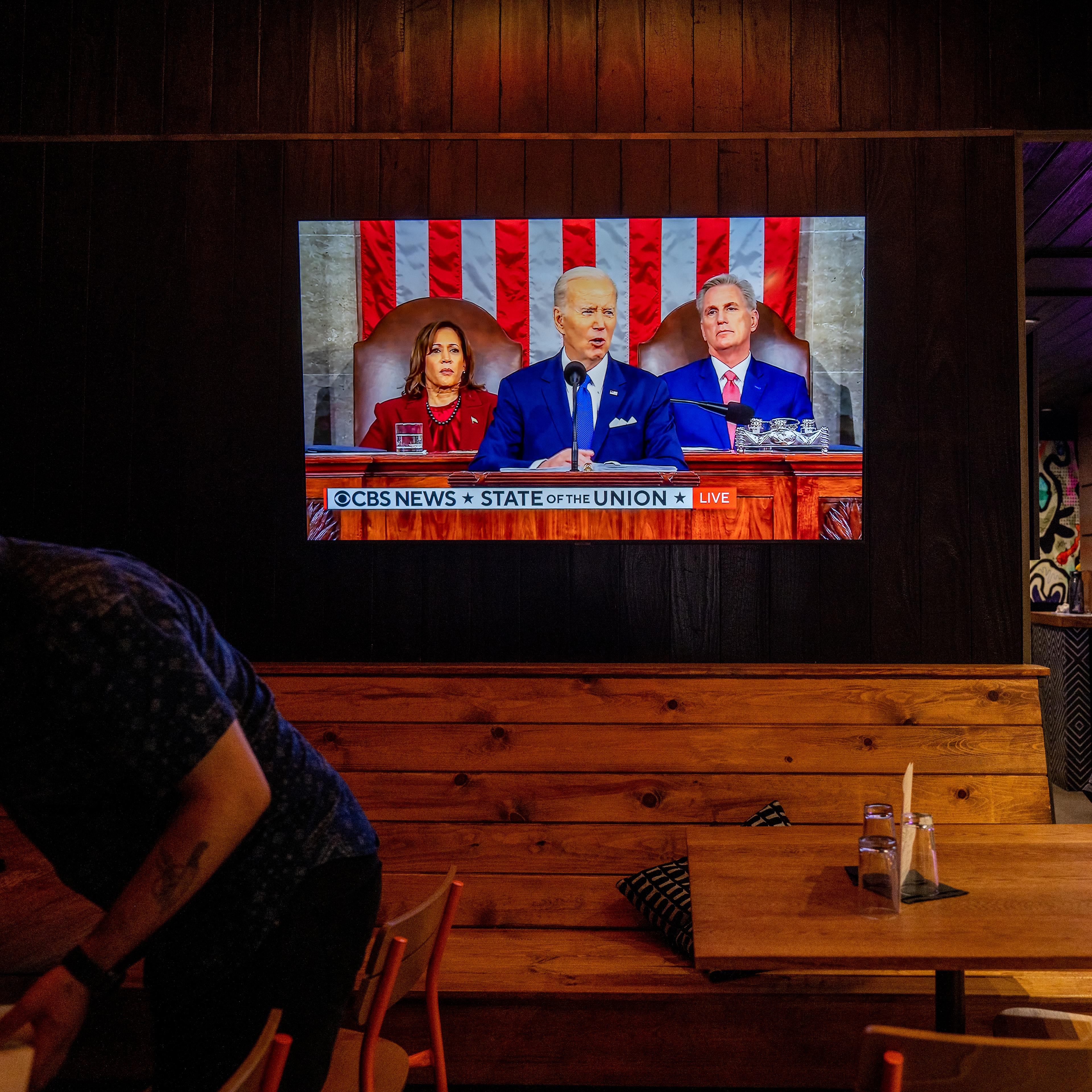 Americans Across The Nation Watch President Biden's State Of The Union Address