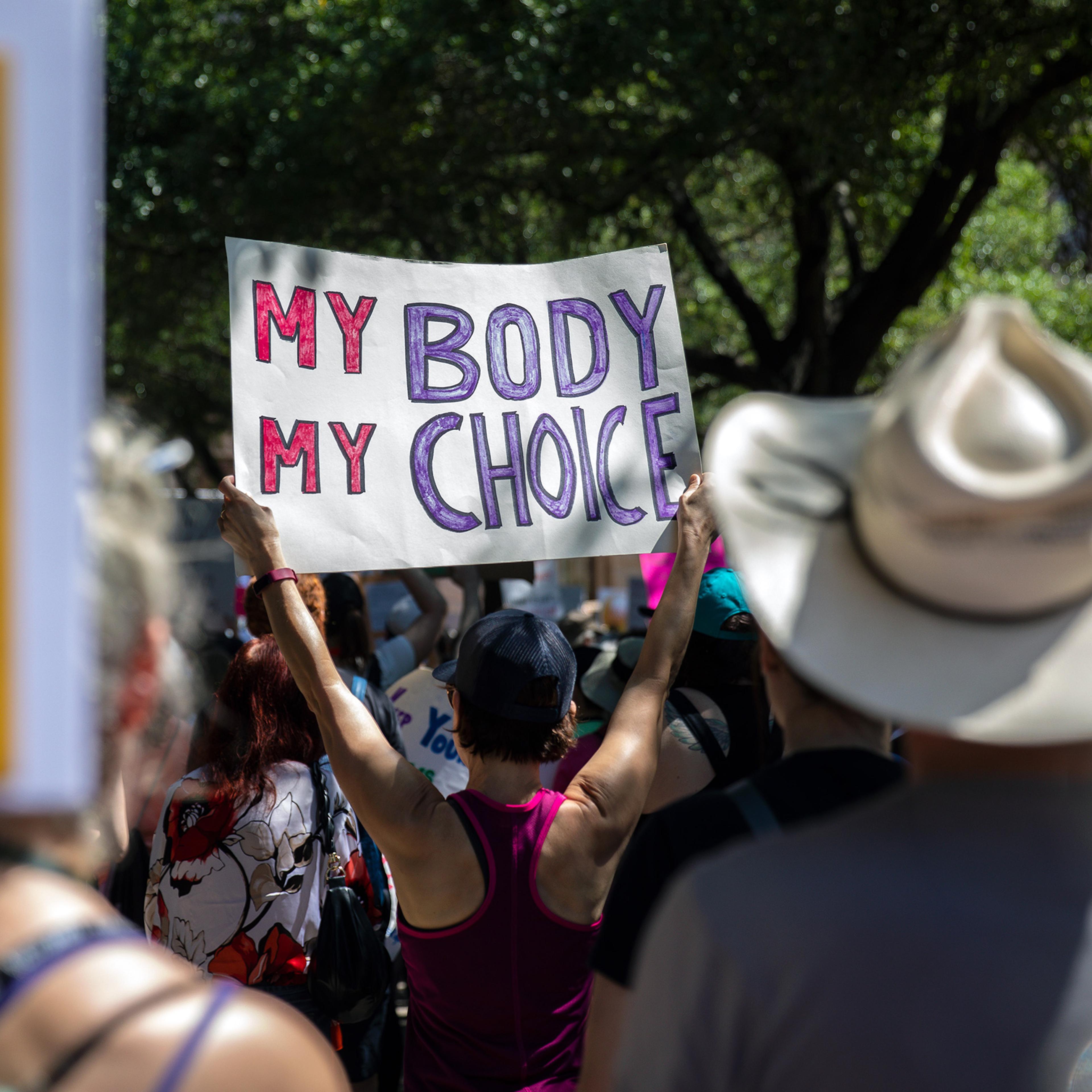 Pro-choice supporters rally for reproductive rights at the Texas Capitol on May 14, 2022 in Austin, Texas.