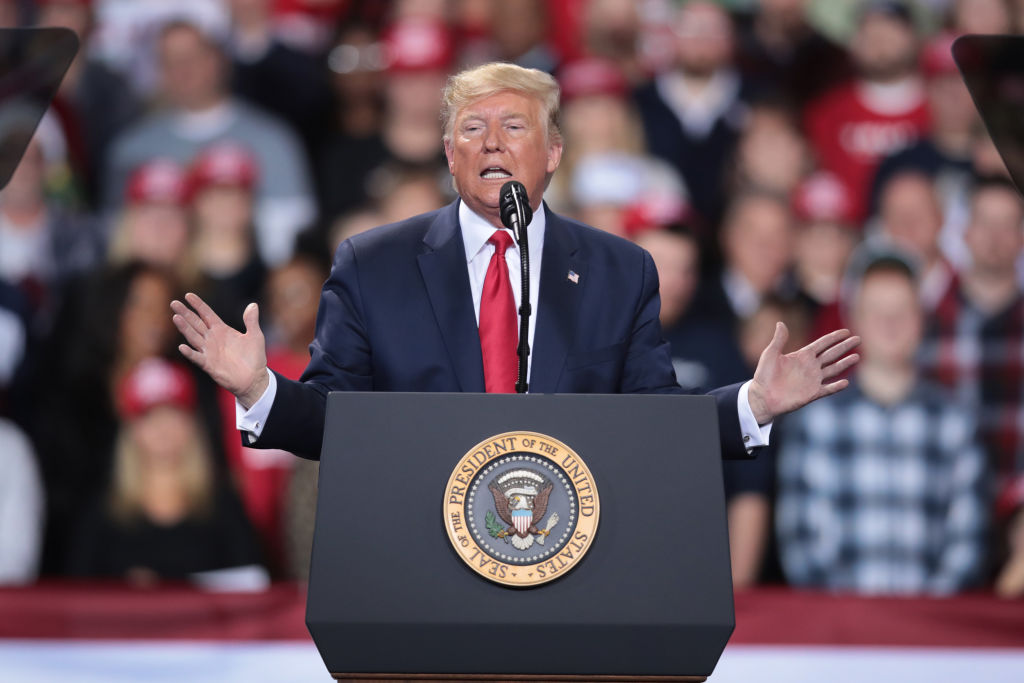 President Trump Holds "Merry Christmas" Campaign Rally In Michigan