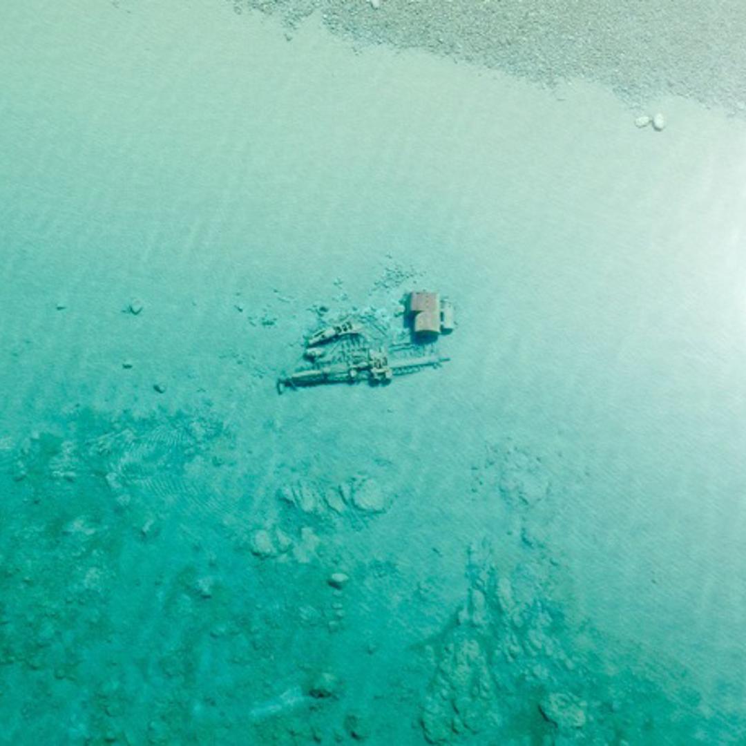 This shipwreck photo released by the U.S. Coast Guard was taken April 17, 2015, in northern Lake Michigan, near Leland, Mich., off the Sleeping Bear Dunes National Lakeshore.