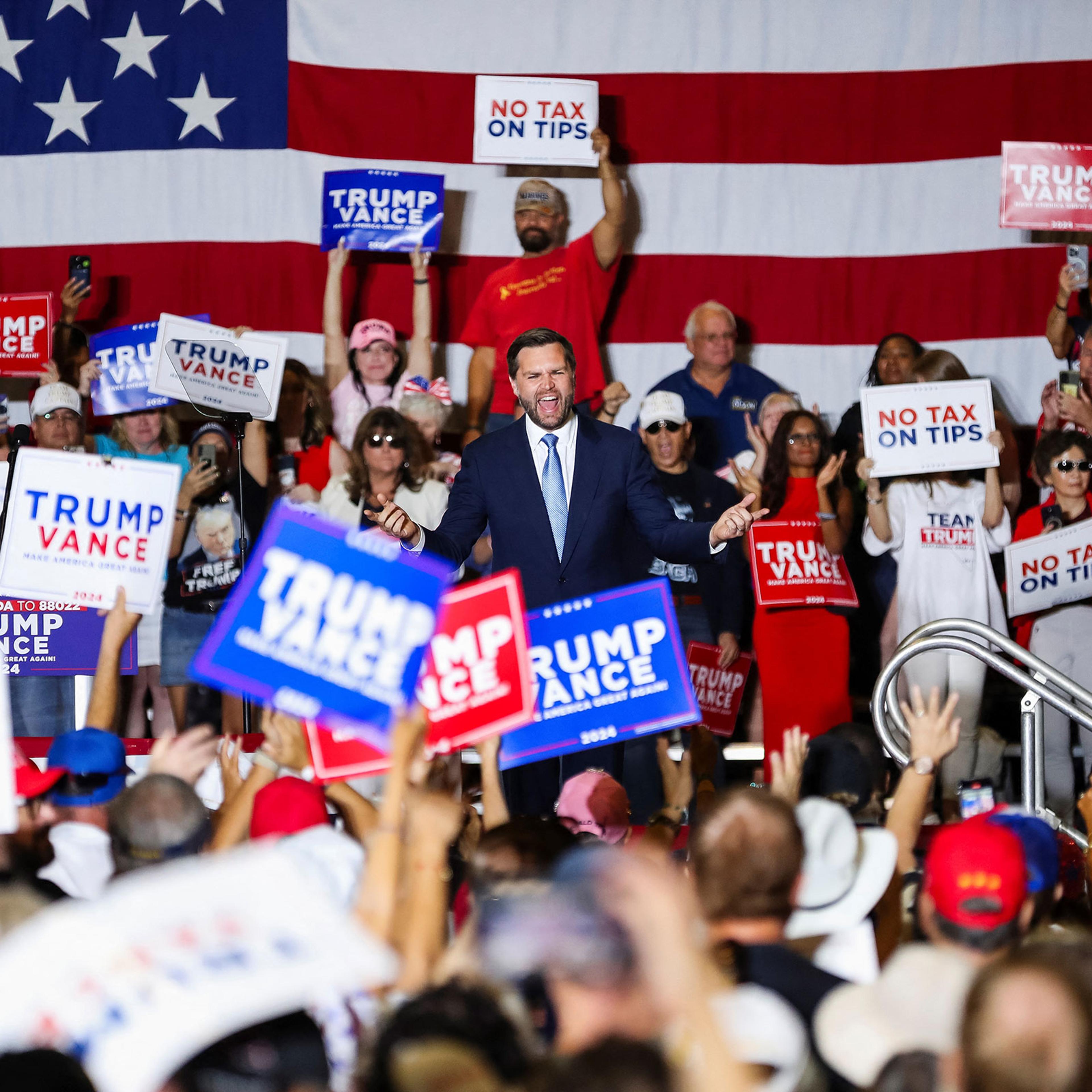 J.D. Vance during a campaign rally in Henderson, Nv., on July 30