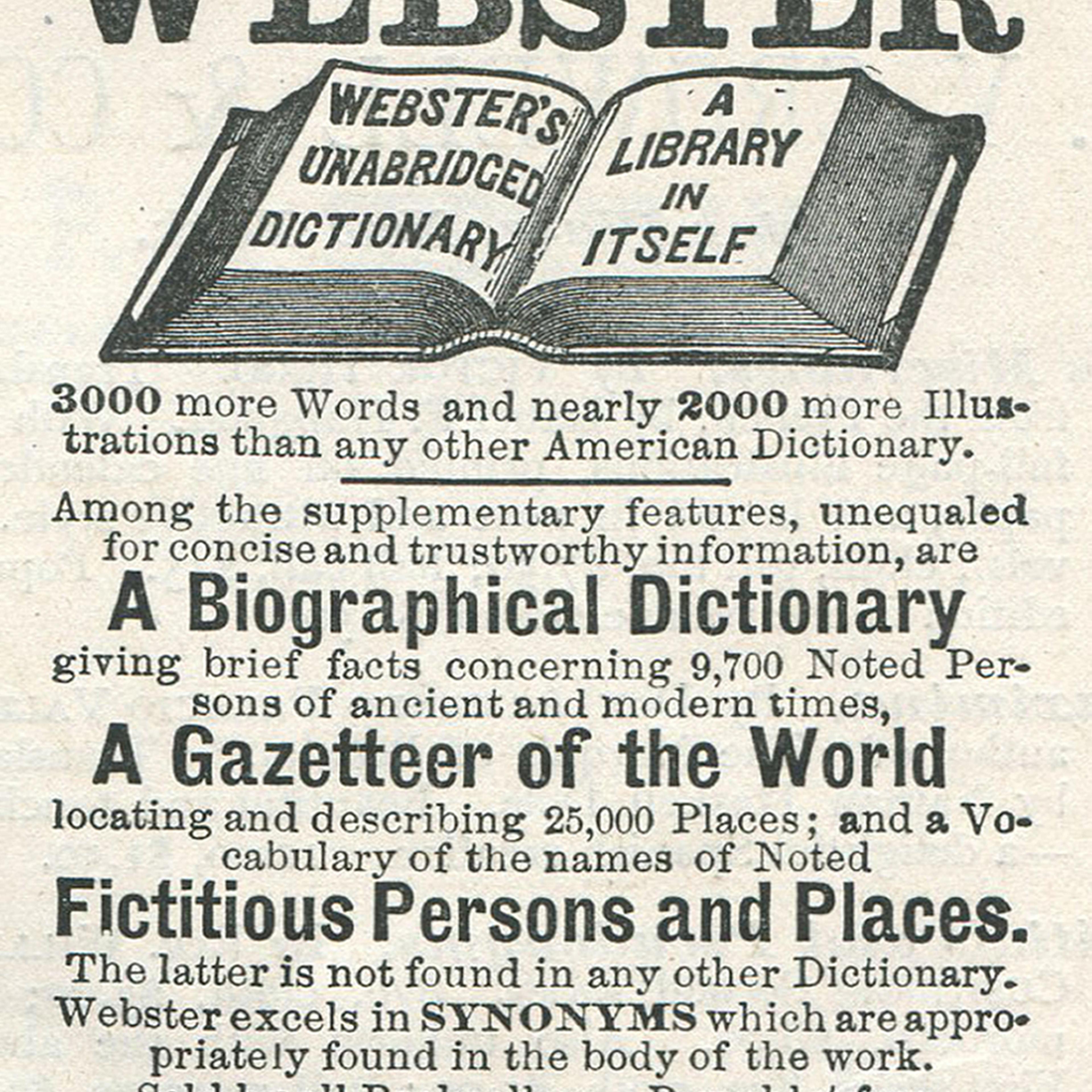 Ad For Webster's Dictionary