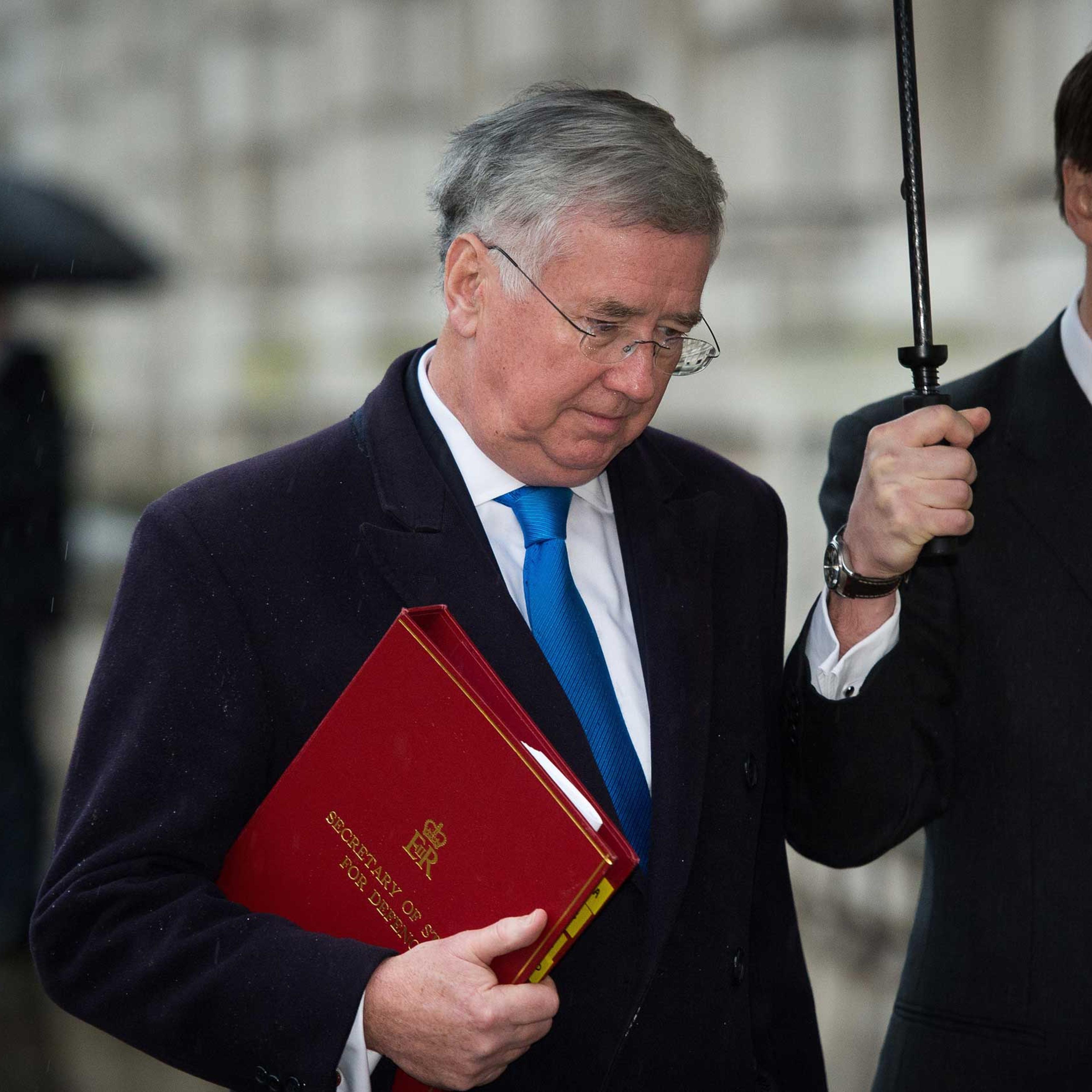 British Defence Minister Michael Fallon arrives at the Cabinet Office in central London in 2015.