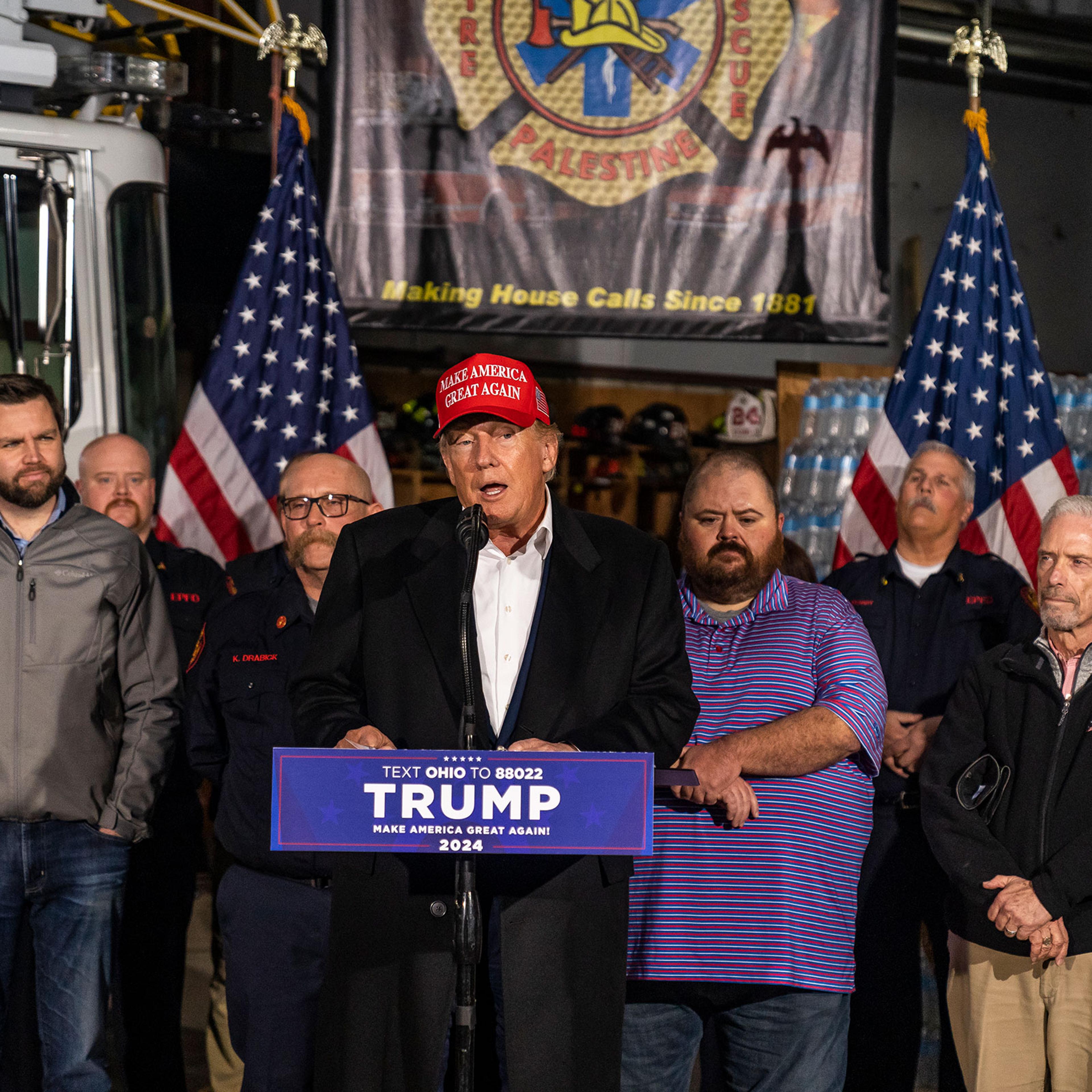 Former President Trump Visits East Palestine, Ohio As Health Concerns Remain After Train Derailment