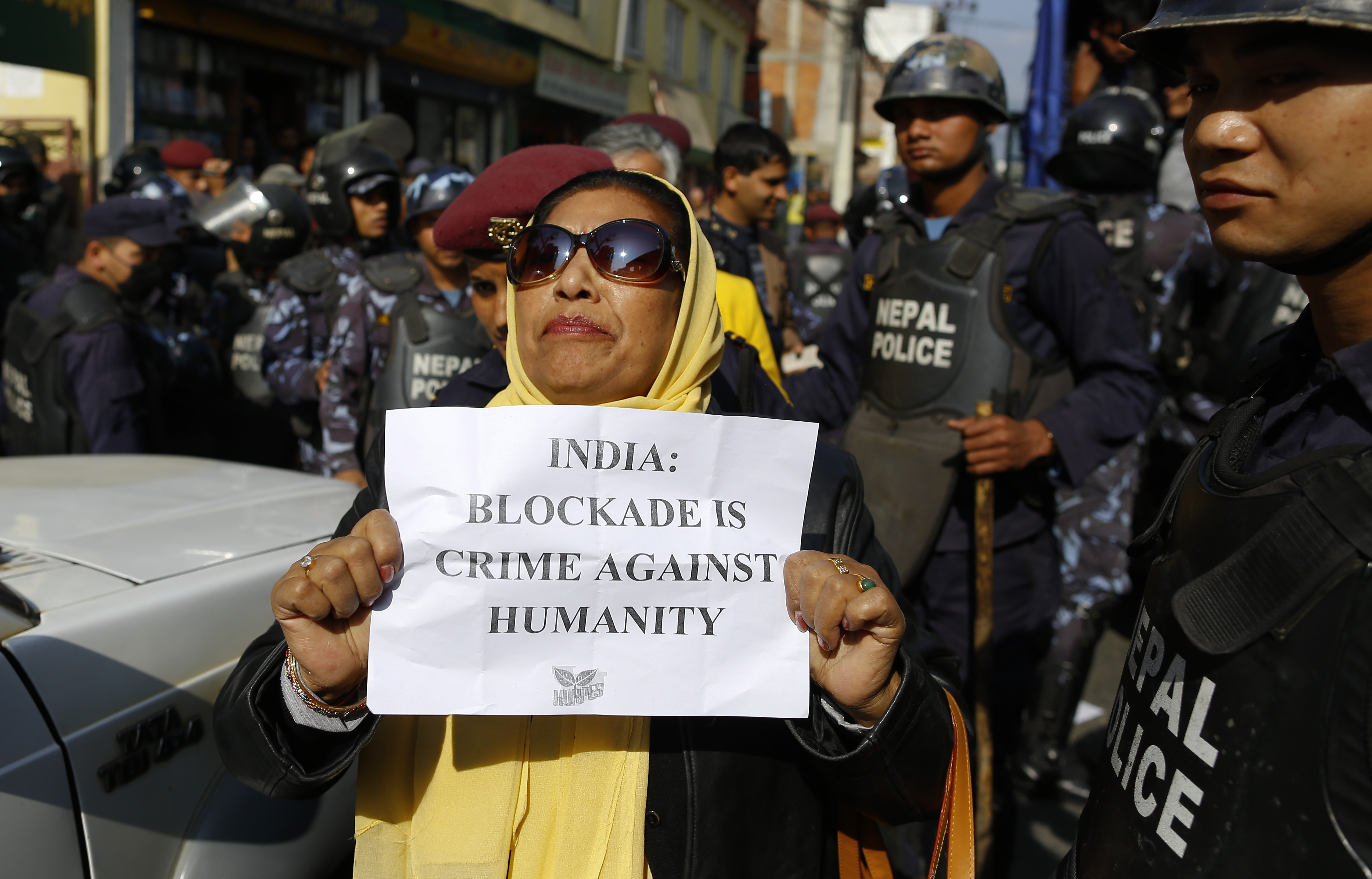 Protest rally in front of the Indian Embassy in Kathmandu
