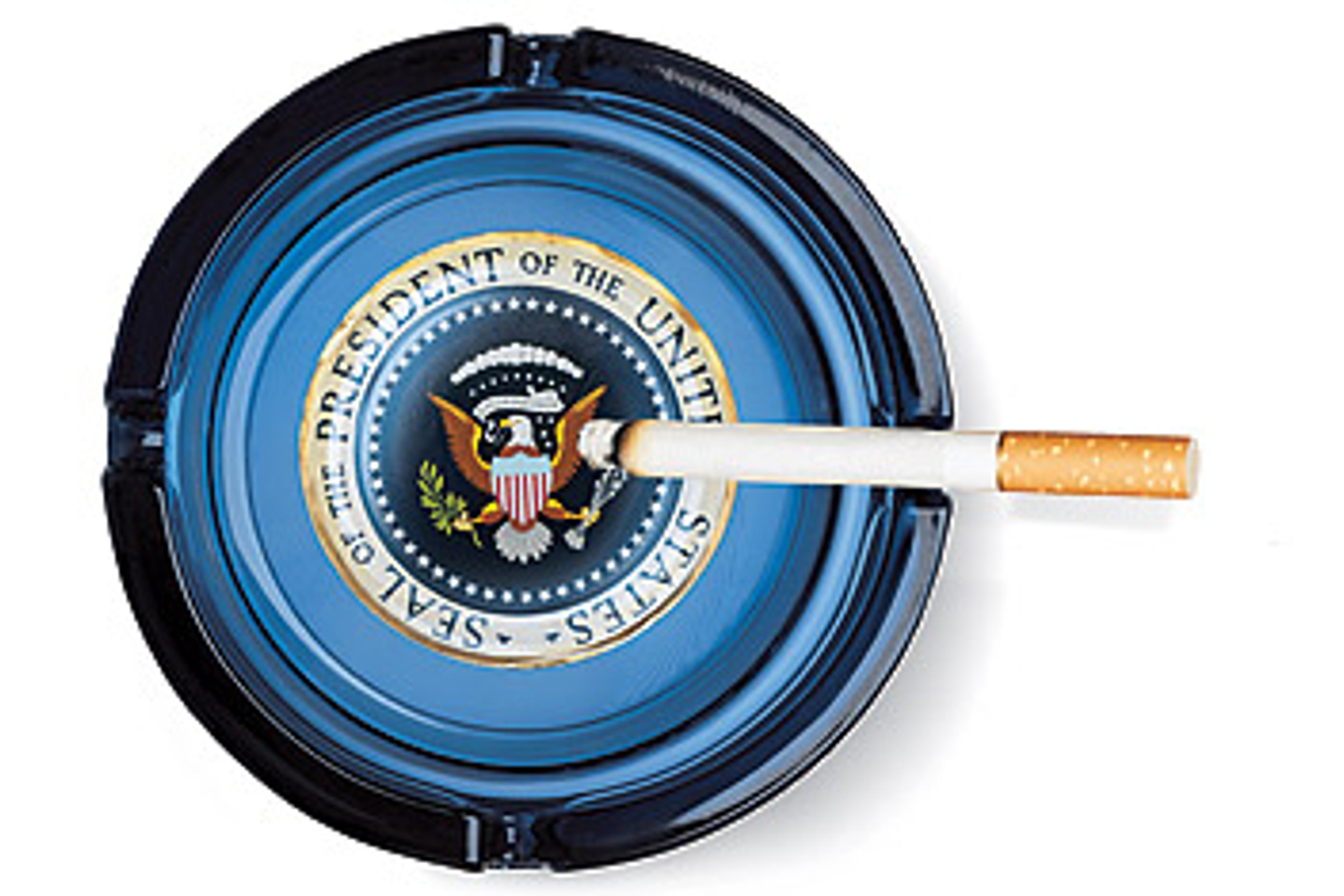 which presidents smoked cigarettes While we are talking about relaxing: Franklin Roosevelt was often photographed smoking with his stylish cigarette holder; he is joined by several who liked to light up Full disclosure: I White House History Weekly: Presidents