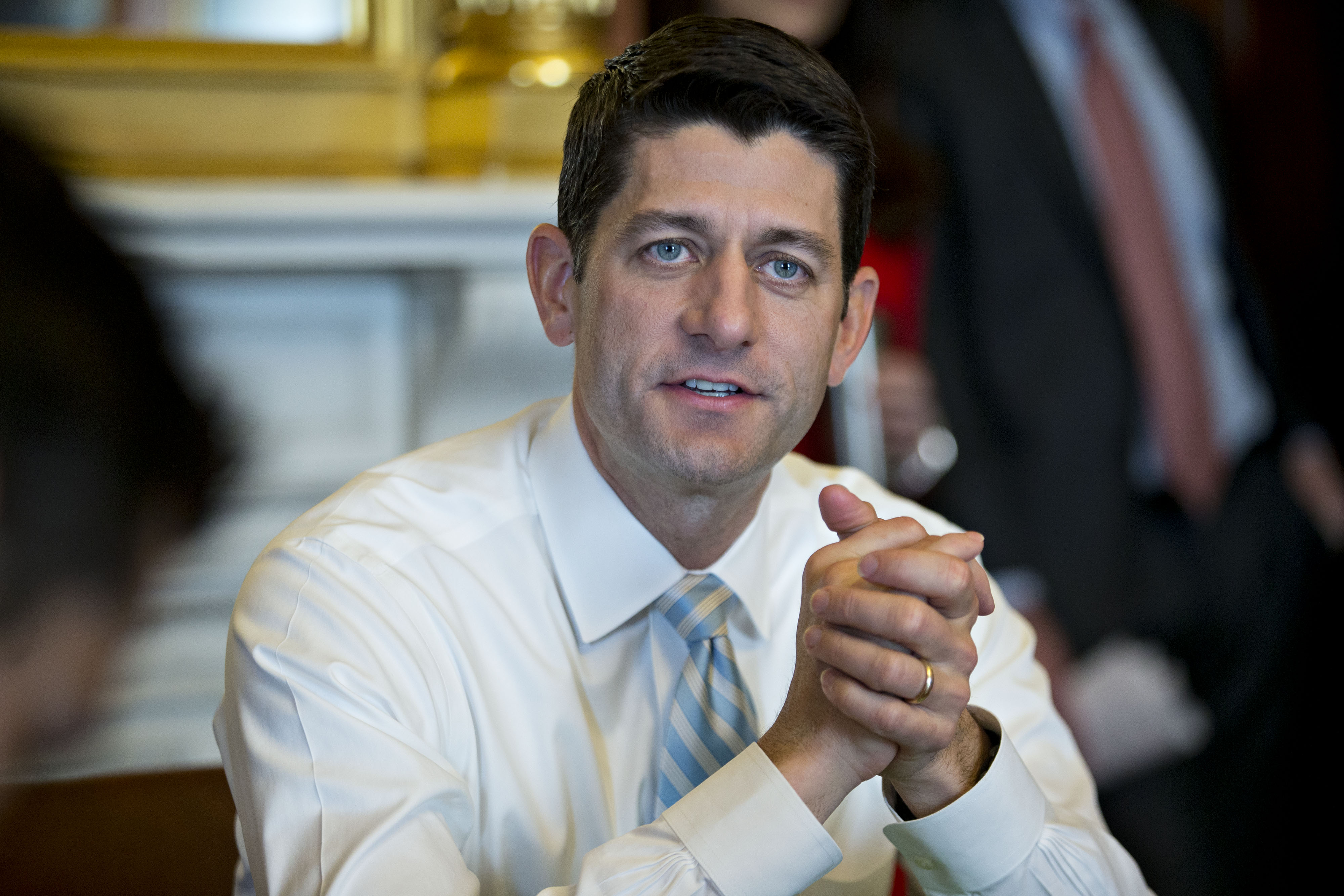 House Speaker Paul Ryan Holds Pen And Pad Briefing With Reporters On Capitol Hill