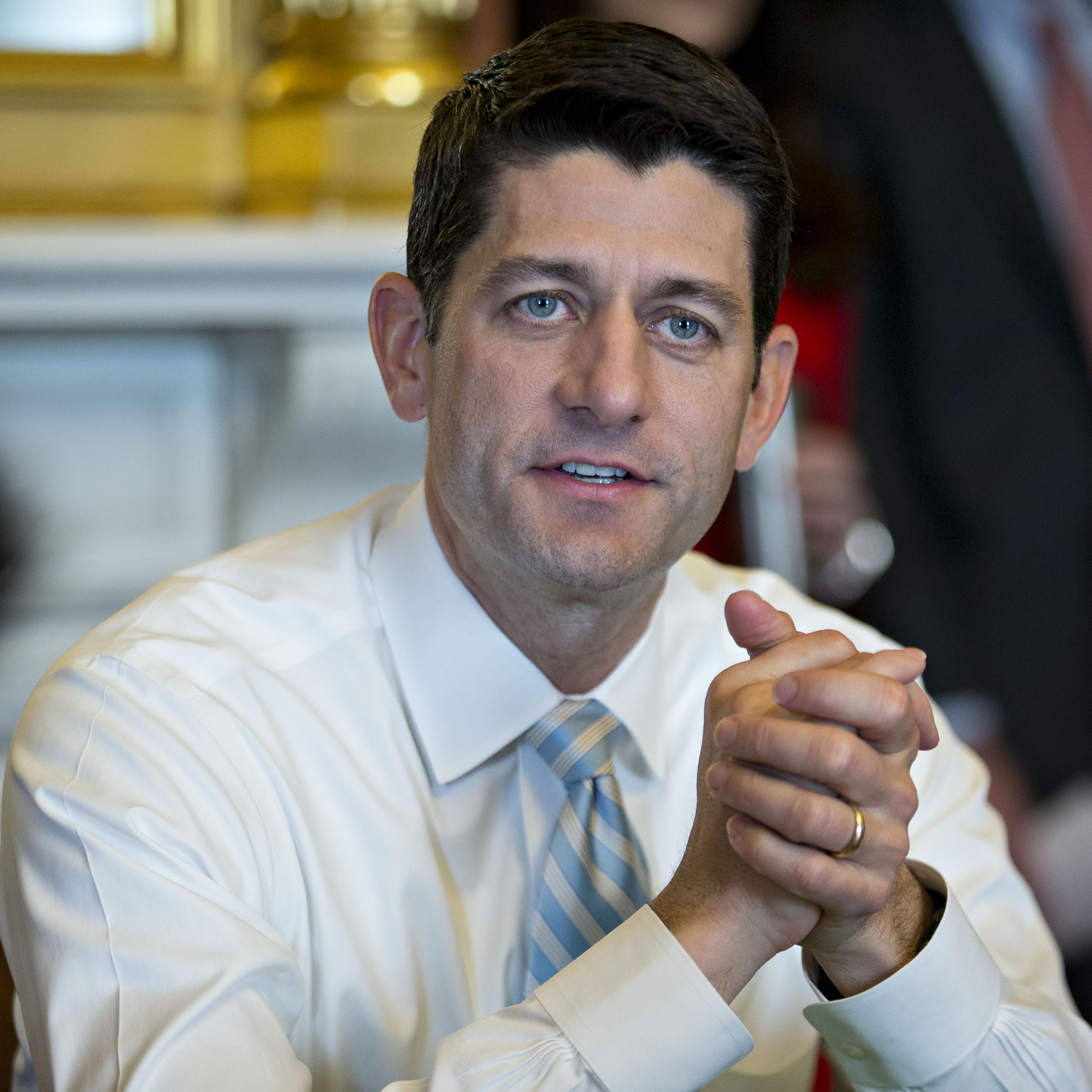 House Speaker Paul Ryan Holds Pen And Pad Briefing With Reporters On Capitol Hill