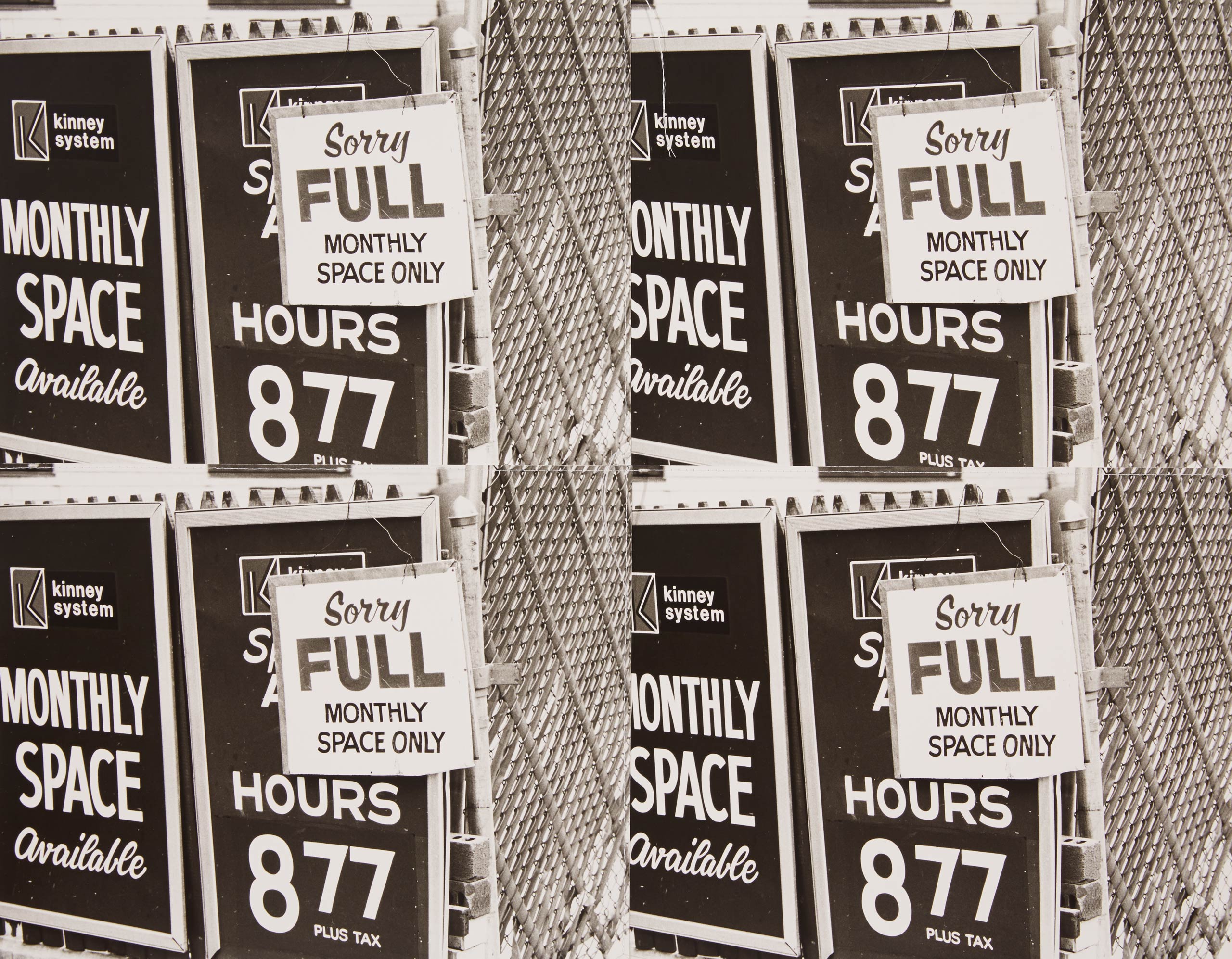 <strong>Parking Garage Sign 1976-86 Stitched Photo</strong>