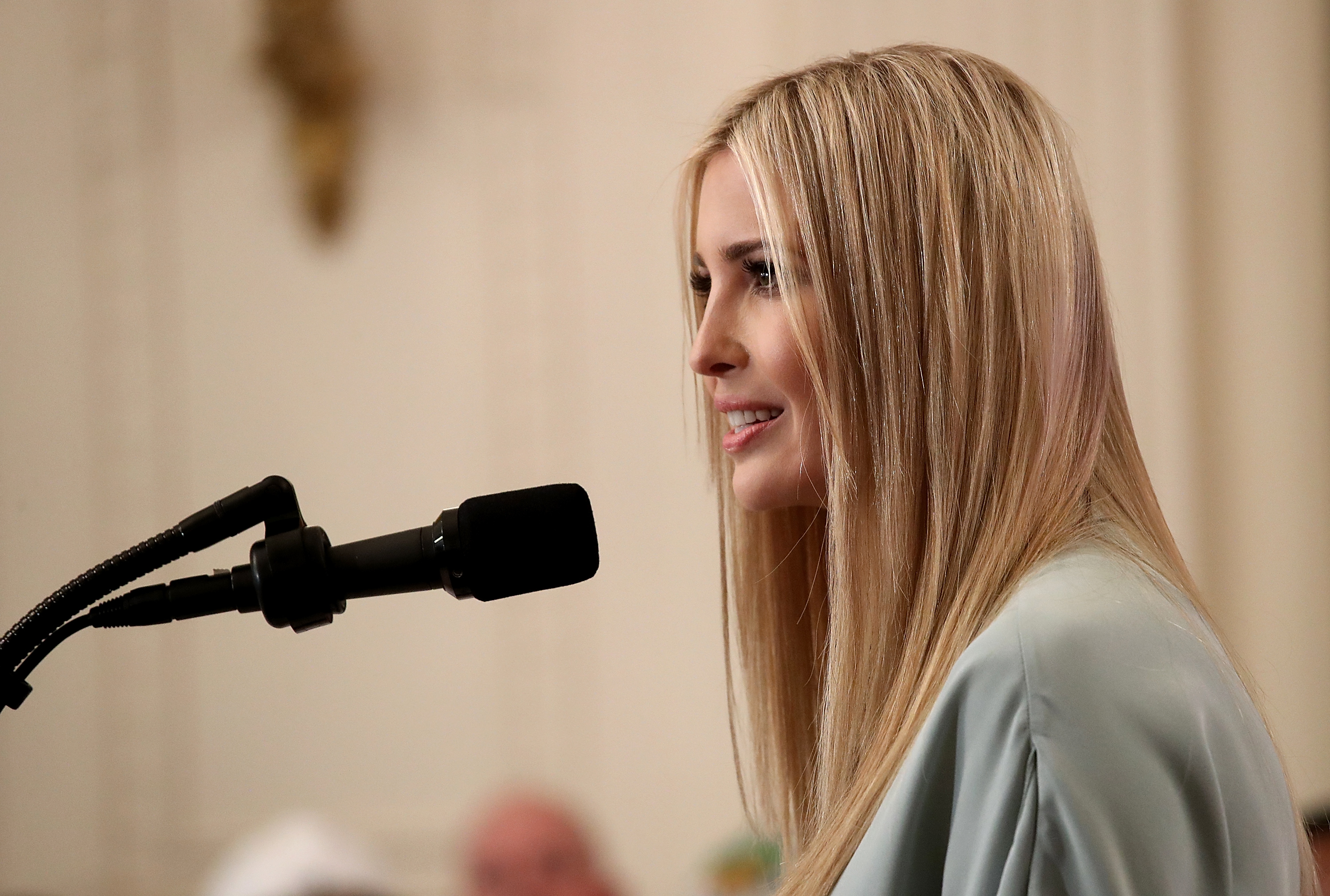 Ivanka speaks to an audience in Washington