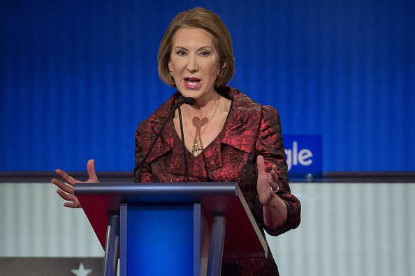 Carly Fiorina, former chairman and chief executive officer of Hewlett-Packard Co. and 2016 Republican presidential candidate, speaks during the Republican presidential candidate debate at the Iowa Events Center in Des Moines, Iowa, U.S., on Thursday, Jan