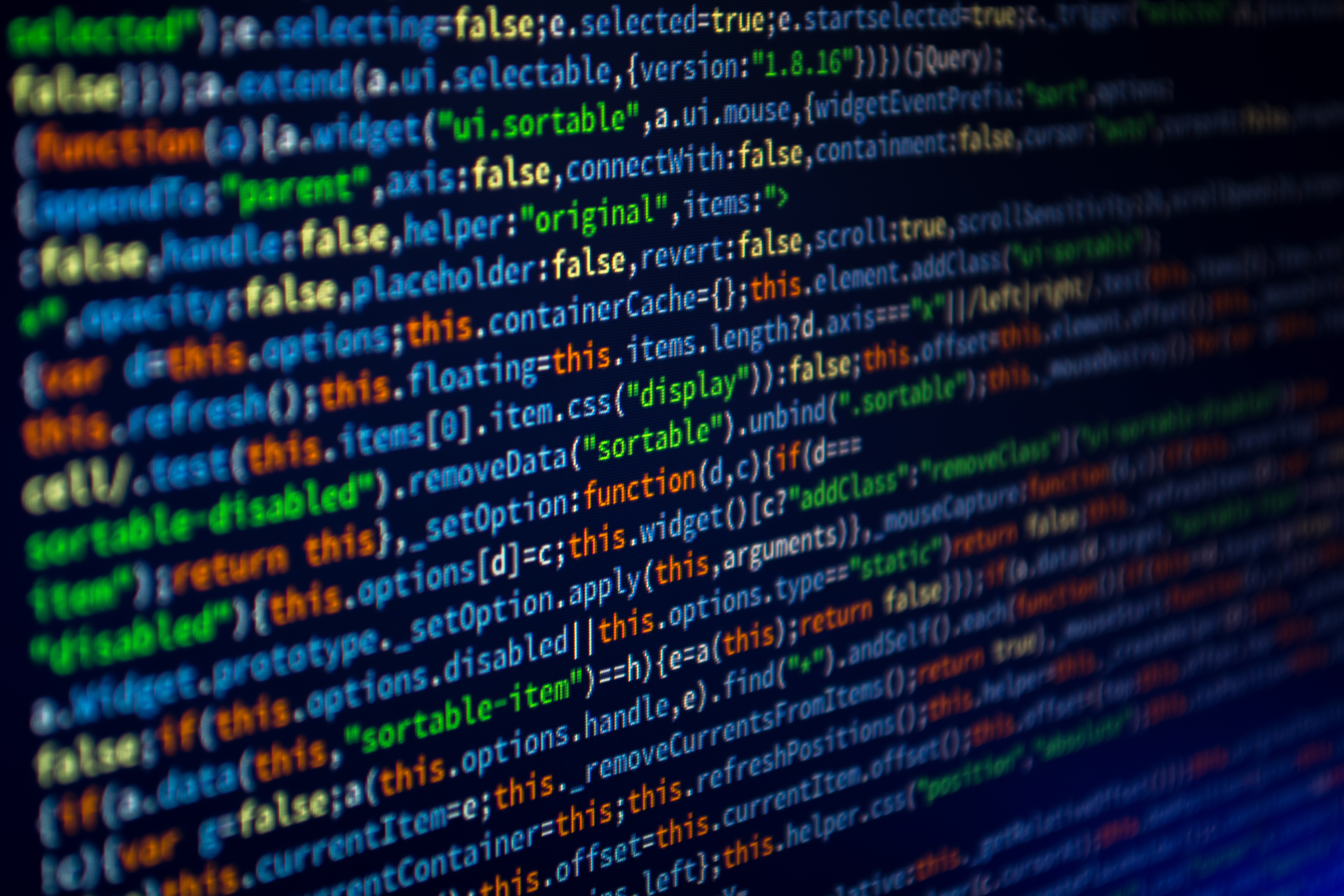 Javascript on computer monitor