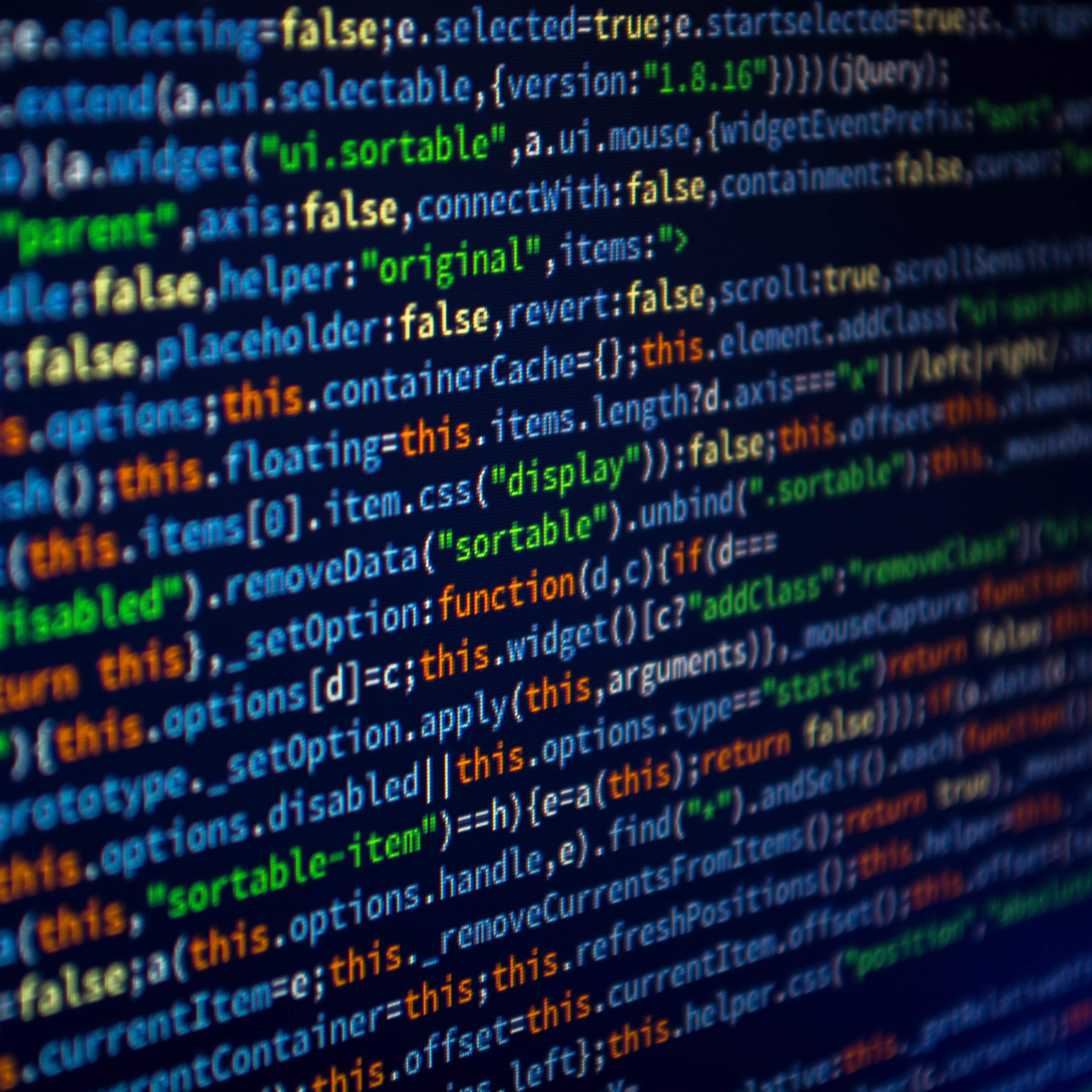Javascript on computer monitor