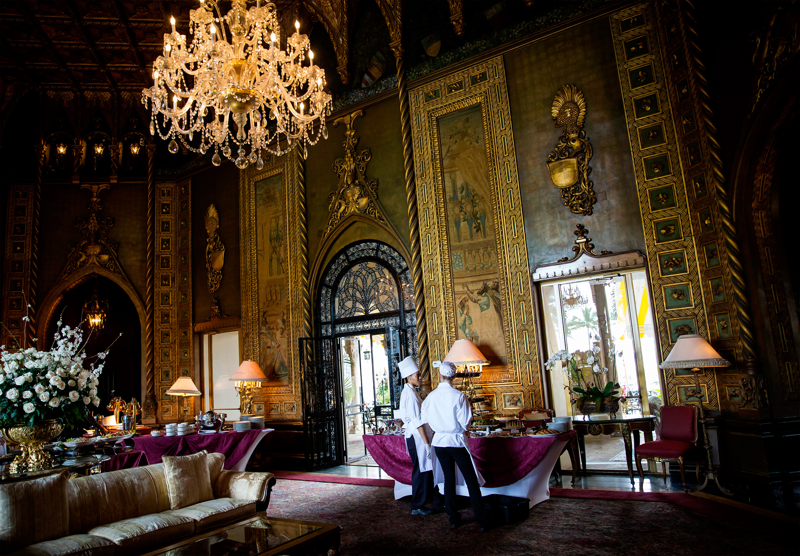 The main living room in Donald Trump's Mar-a-Lago estate in Palm Beach, Fla., March 4, 2016.