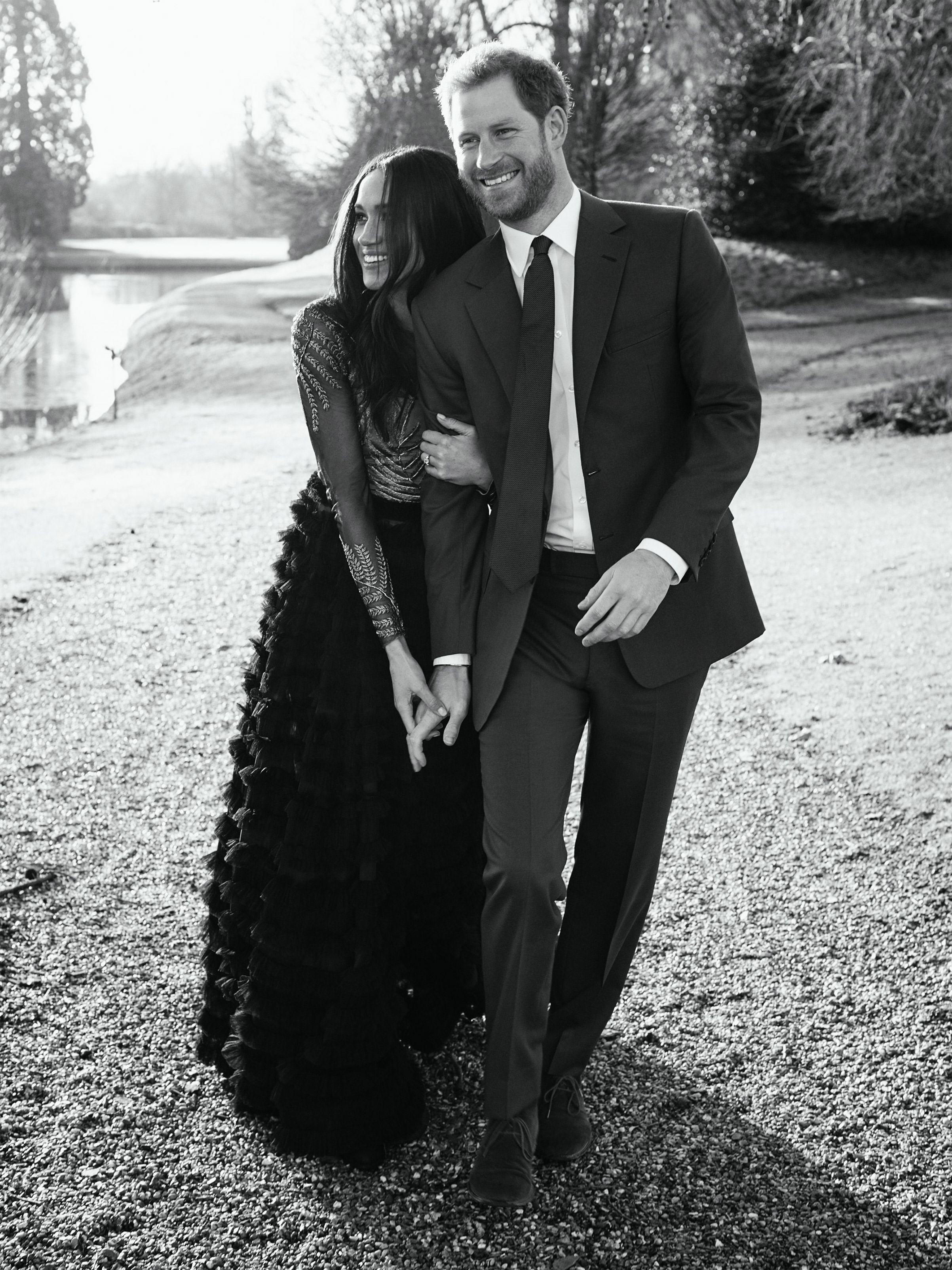 A third official engagement photo of Prince Harry and actor Meghan Markle taken at Frogmore Estate in Windsor, released by Kensington Palace on Dec. 21, 2017.
