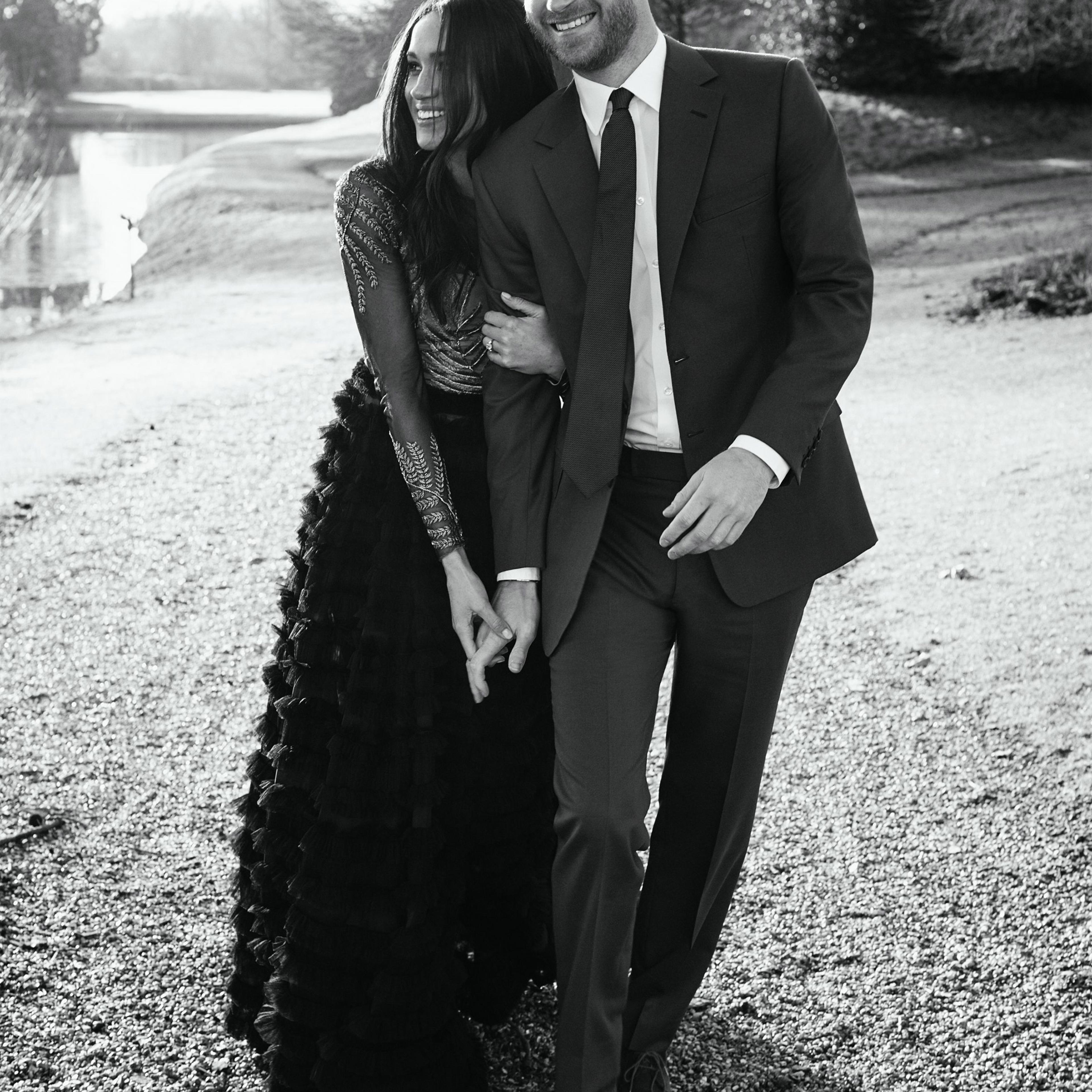 A third official engagement photo of Prince Harry and actor Meghan Markle taken at Frogmore Estate in Windsor, released by Kensington Palace on Dec. 21, 2017.