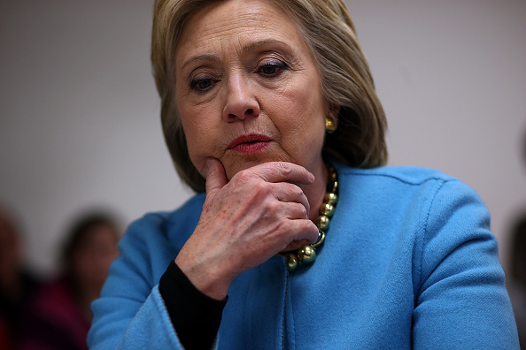 Democratic presidential candidate former Secretary of State Hillary Clinton during on February 8, 2016 in Manchester, New Hampshire.