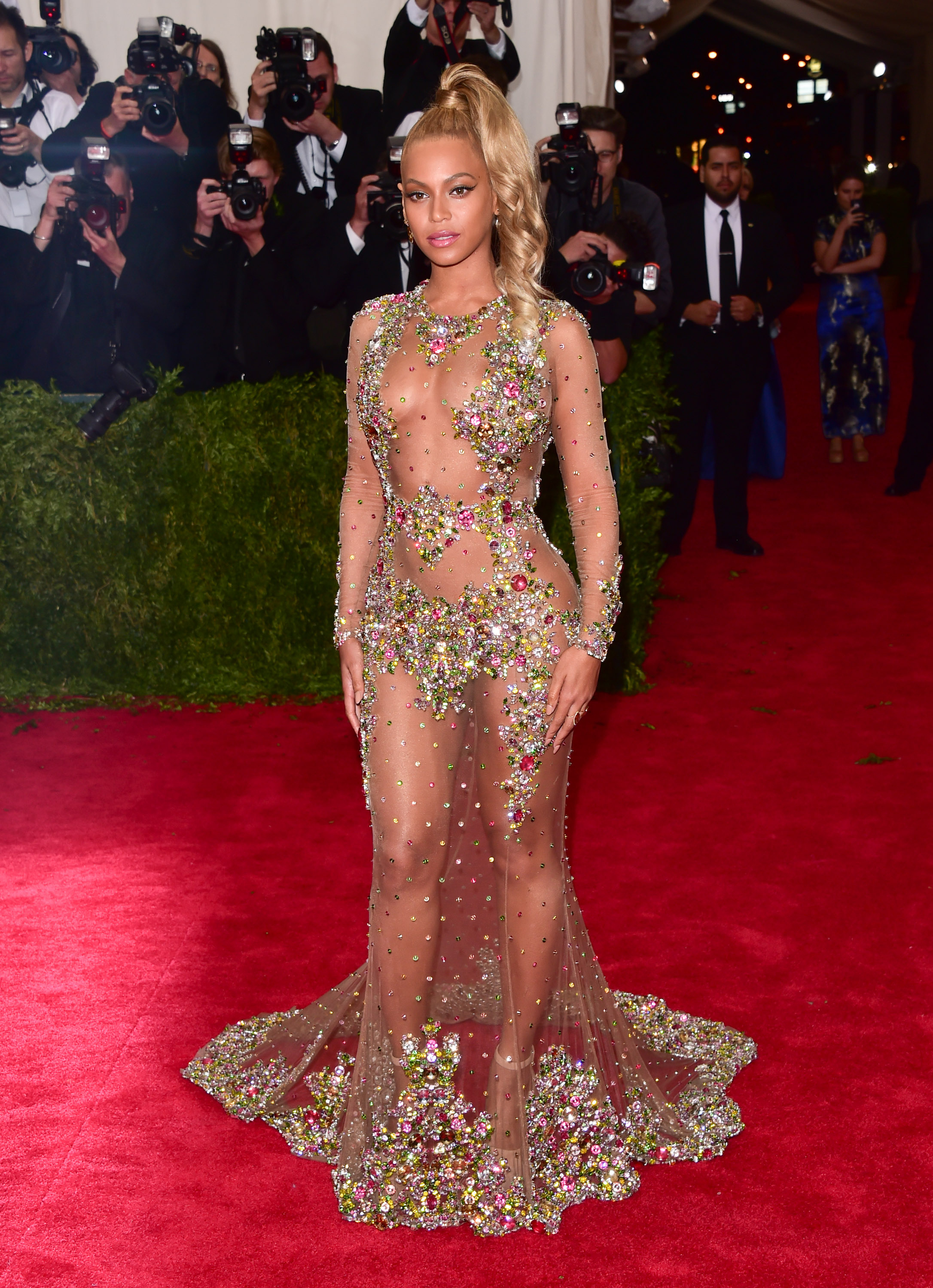 beyonce shear dress Met Gala: Beyonce's Sheer Givenchy Dress Turns Heads
