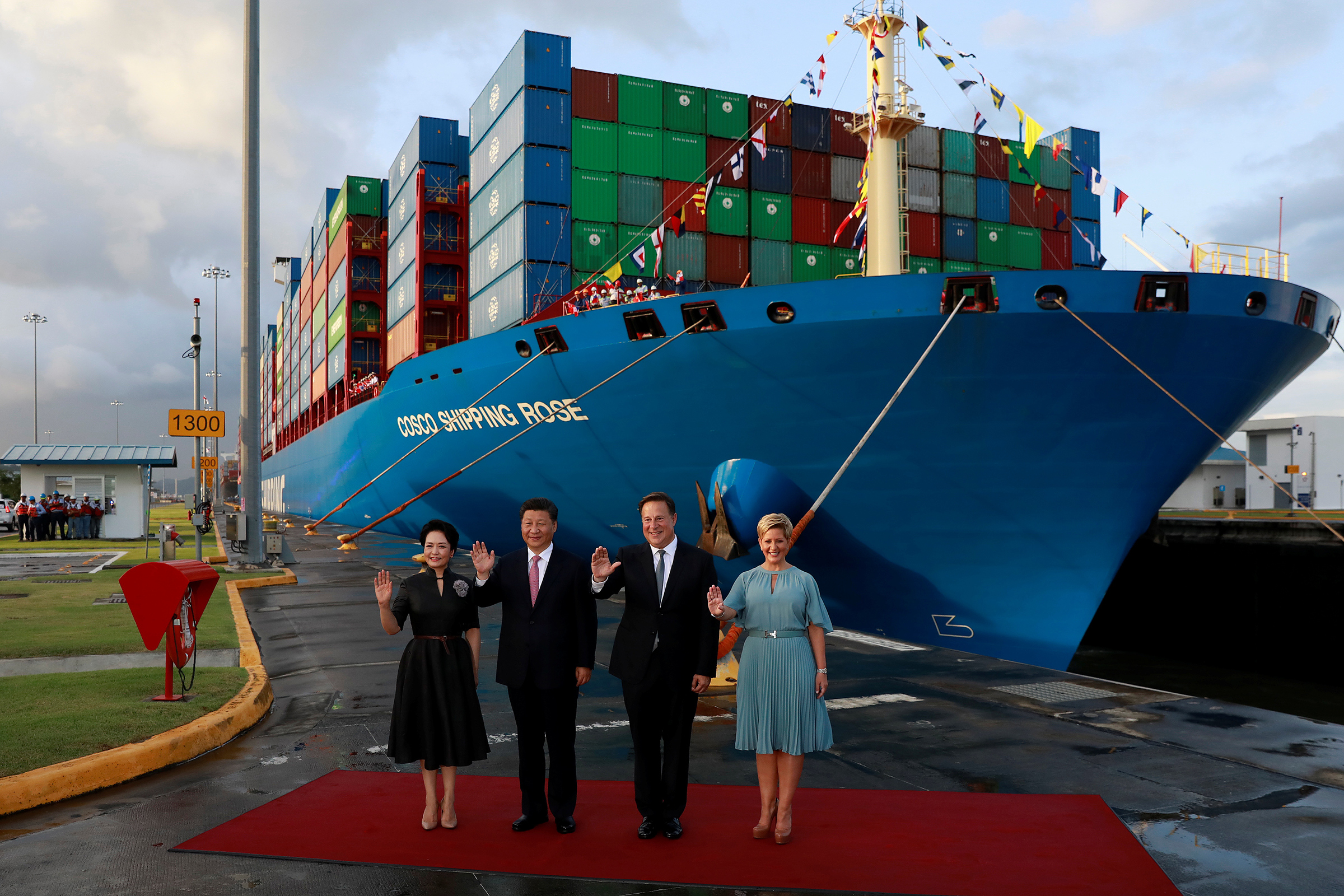 China’s President Xi Jinping and his wife Peng Liyuan with Panama’s then President Juan Carlos Varela and First Lady Lorena Castillo in December 2018