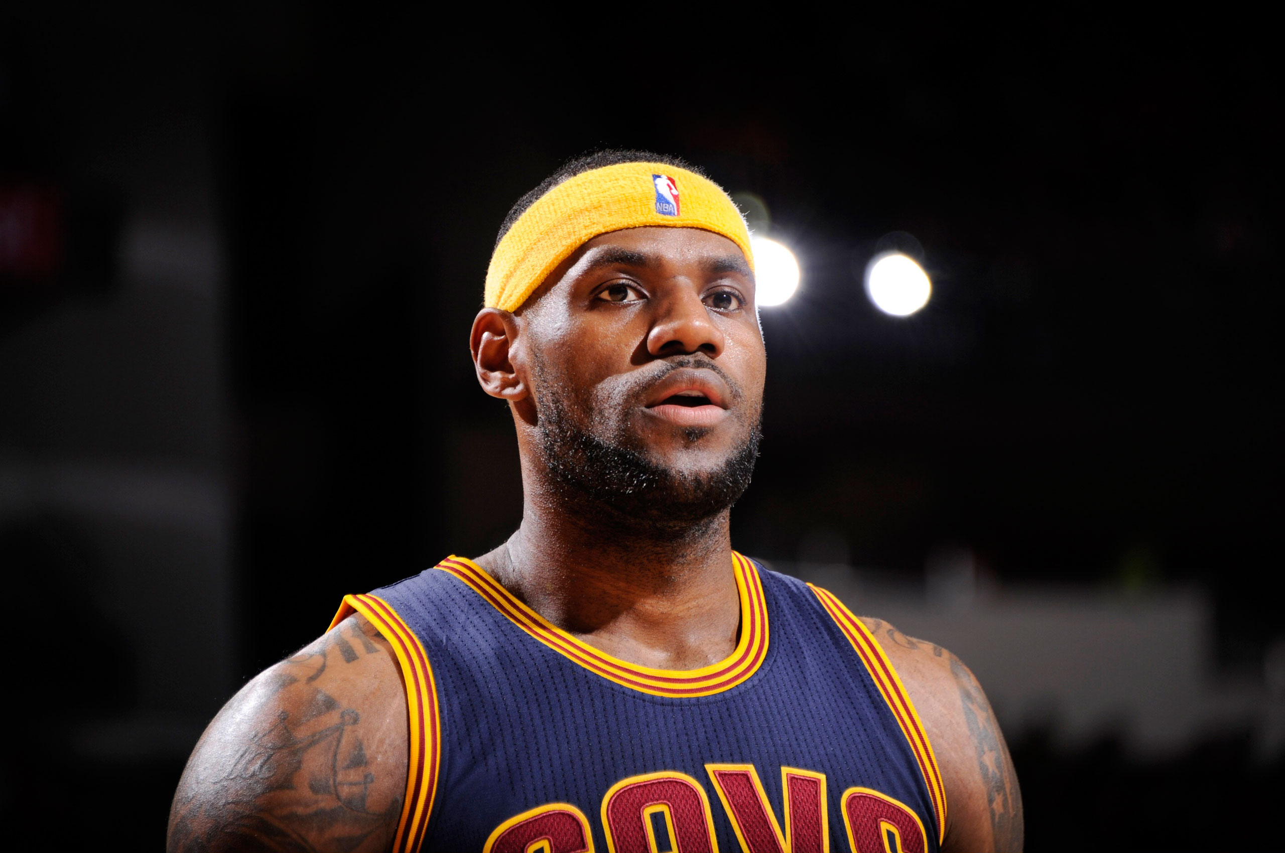 LeBron James #23 of the Cleveland Cavaliers during the game against the Houston Rockets on March 1, 2015 at the Toyota Center in Houston.