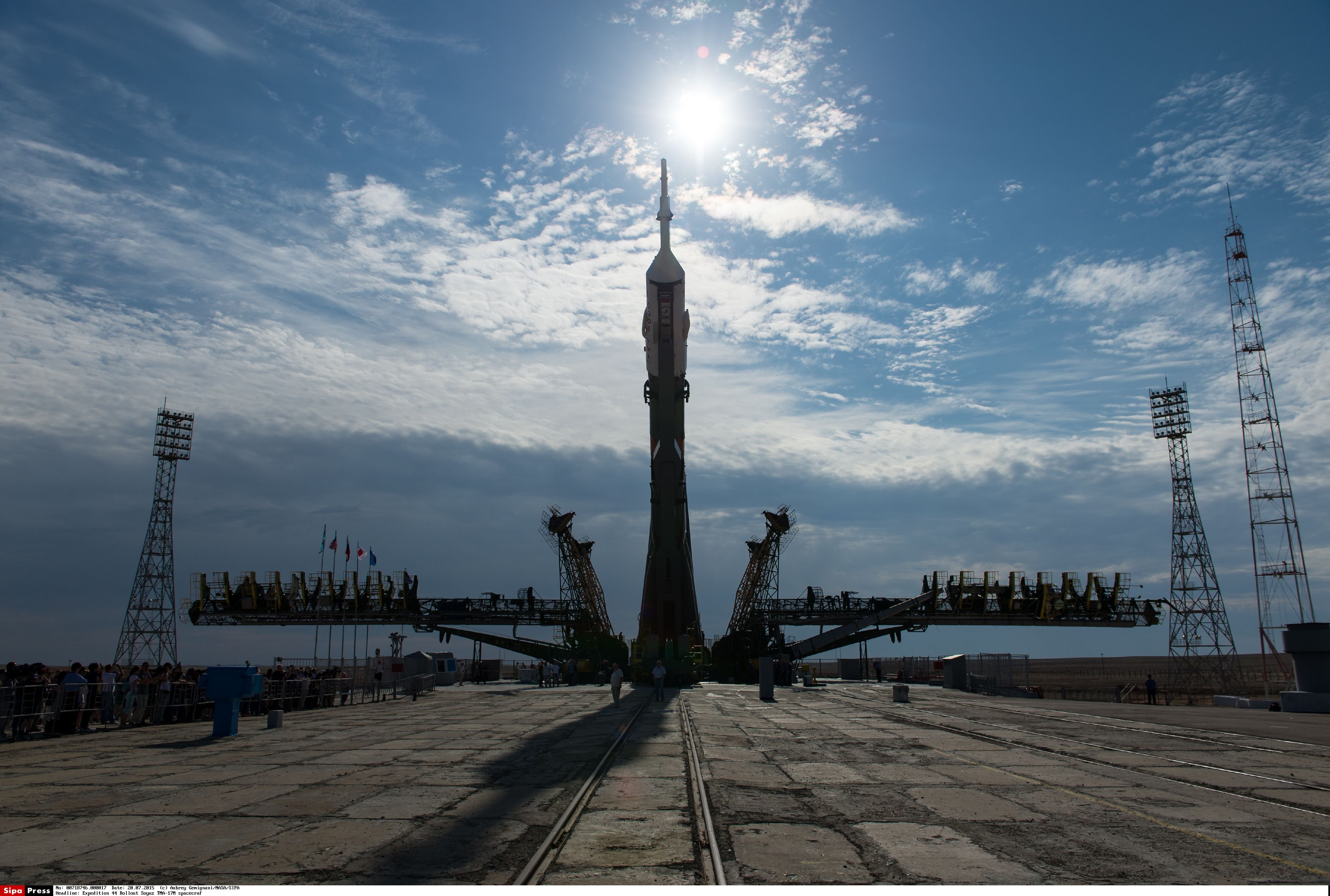 The Soyuz TMA-17M spacecraft before launch.