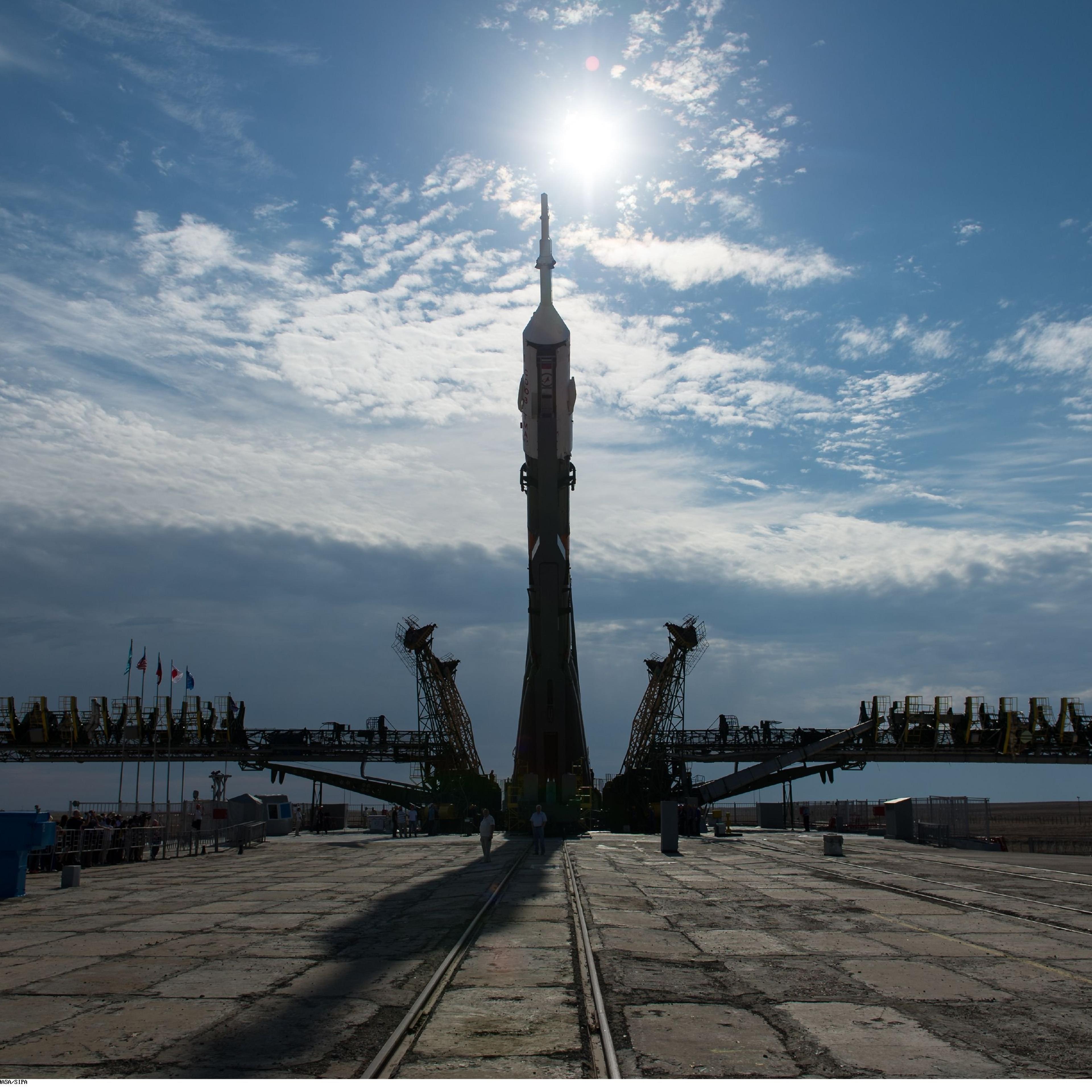 The Soyuz TMA-17M spacecraft before launch.