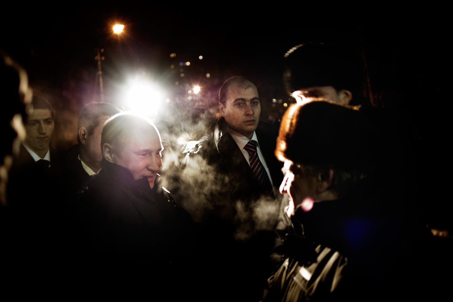 Feb. 13, 2012. Kurgan, Russia. Prime Minister Vladimir Putin meets with a group of parents, teachers and students at School No. 7 in Kurgan, a factory town at the southern end of the Ural Mountains.