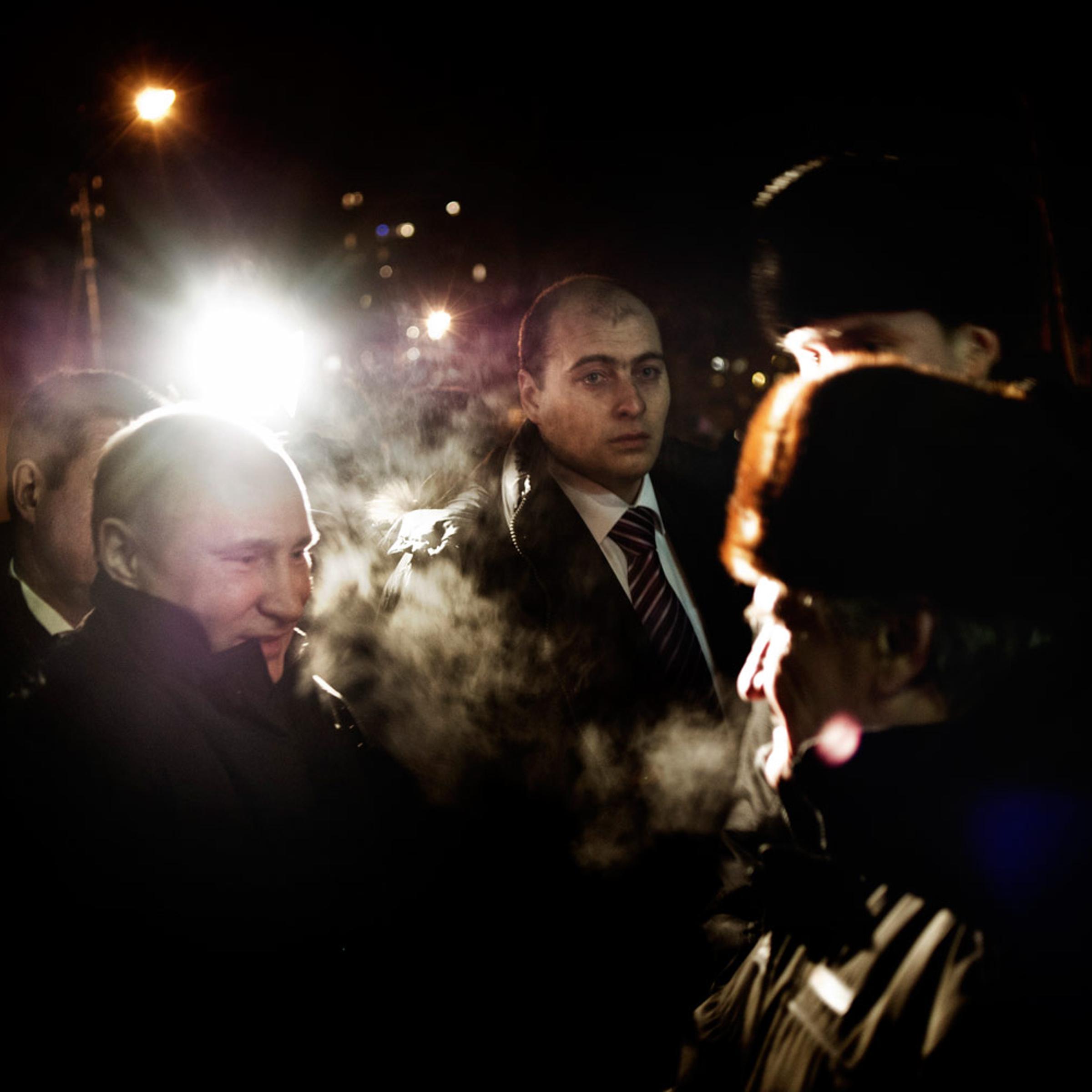 Feb. 13, 2012. Kurgan, Russia. Prime Minister Vladimir Putin meets with a group of parents, teachers and students at School No. 7 in Kurgan, a factory town at the southern end of the Ural Mountains.