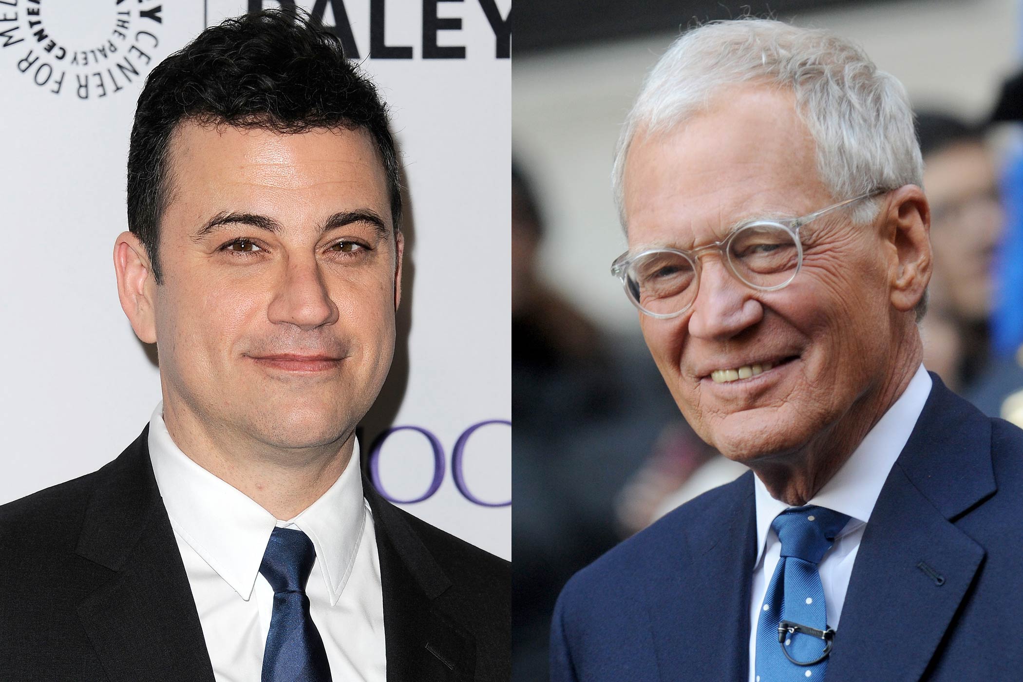 From left: Jimmy Kimmel and David Letterman