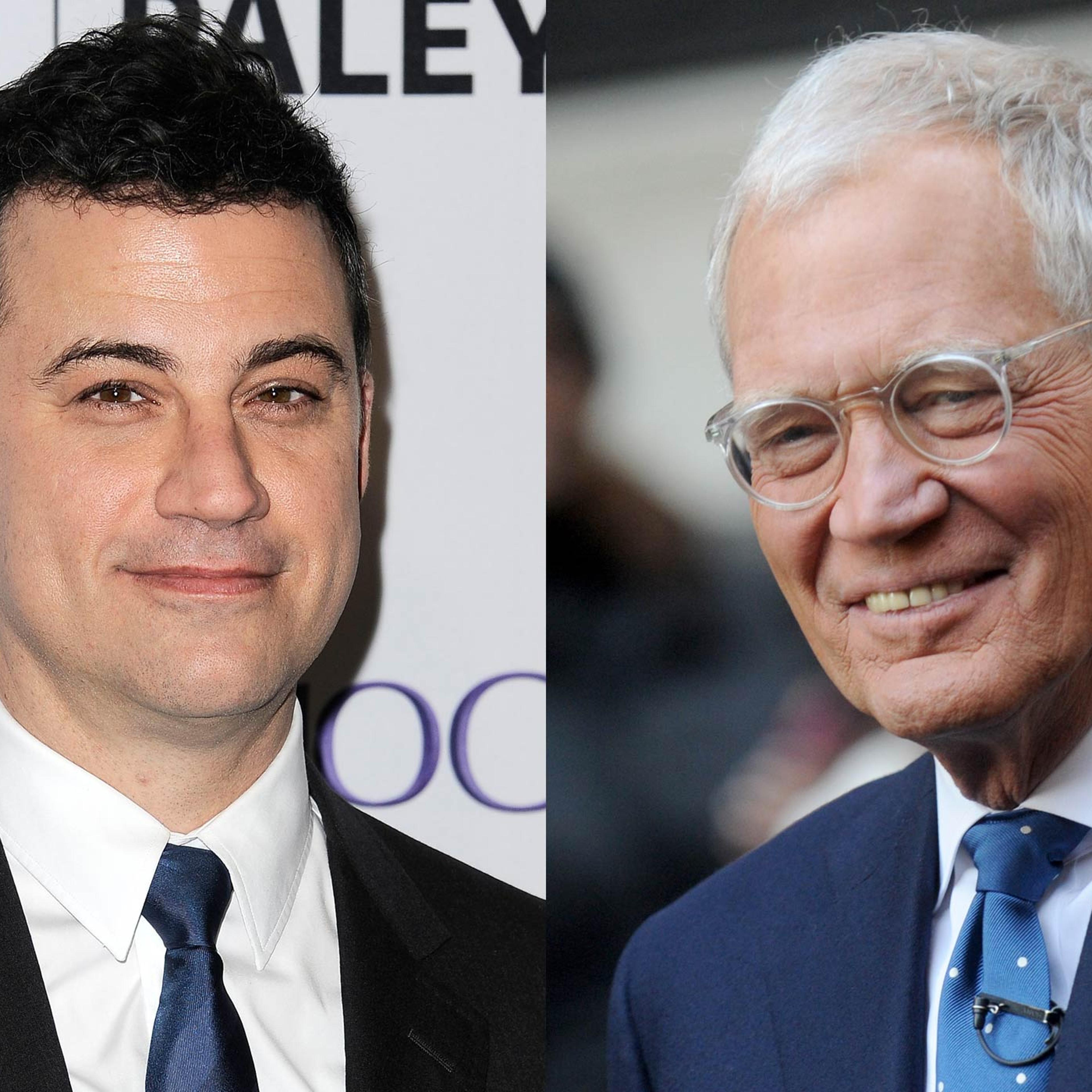 From left: Jimmy Kimmel and David Letterman