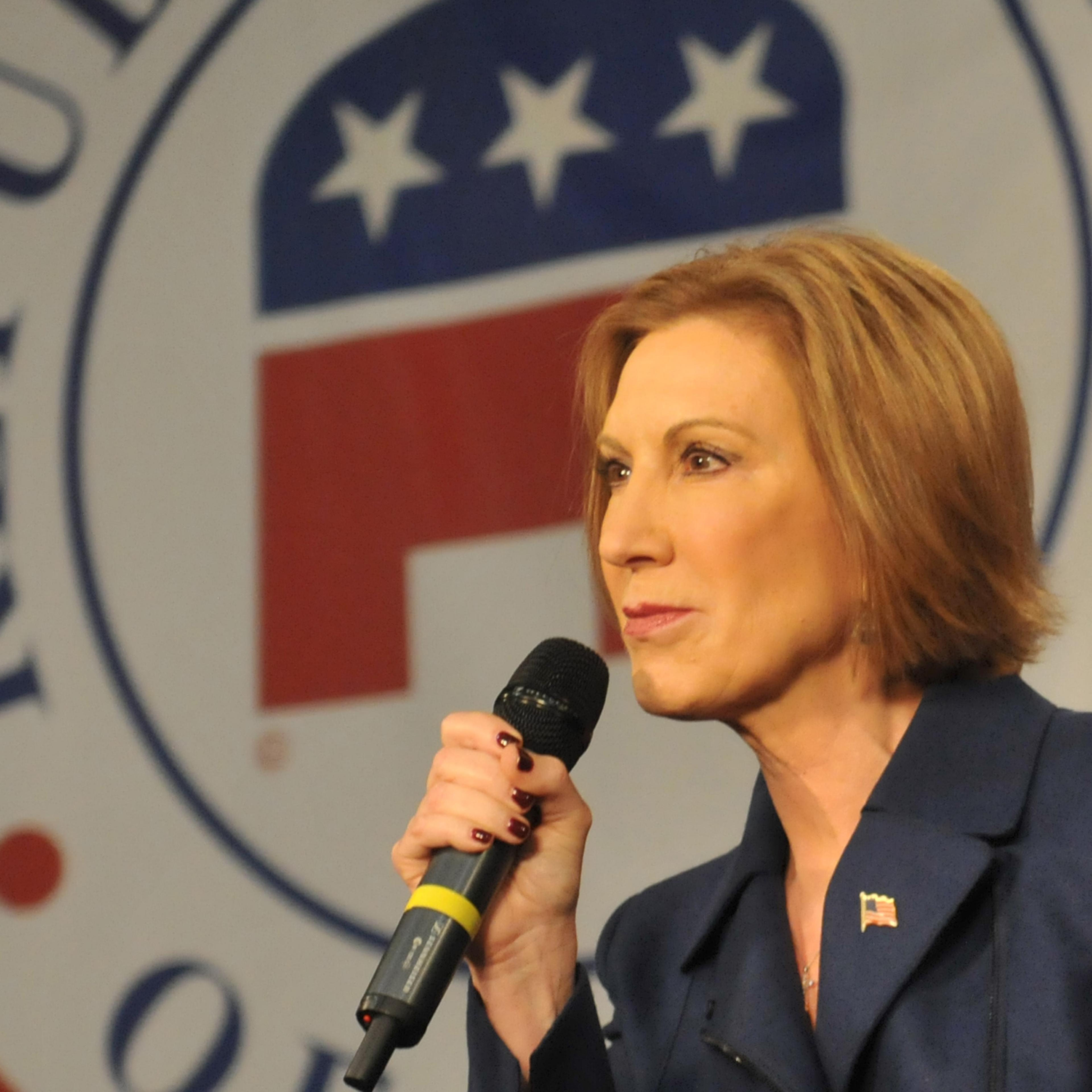Republican presidential candidate Carly Fiorina speaks at the Growth and Opportunity Party, at the Iowa State Fair in Des Moines, Iowa, on Oct. 31, 2015.
